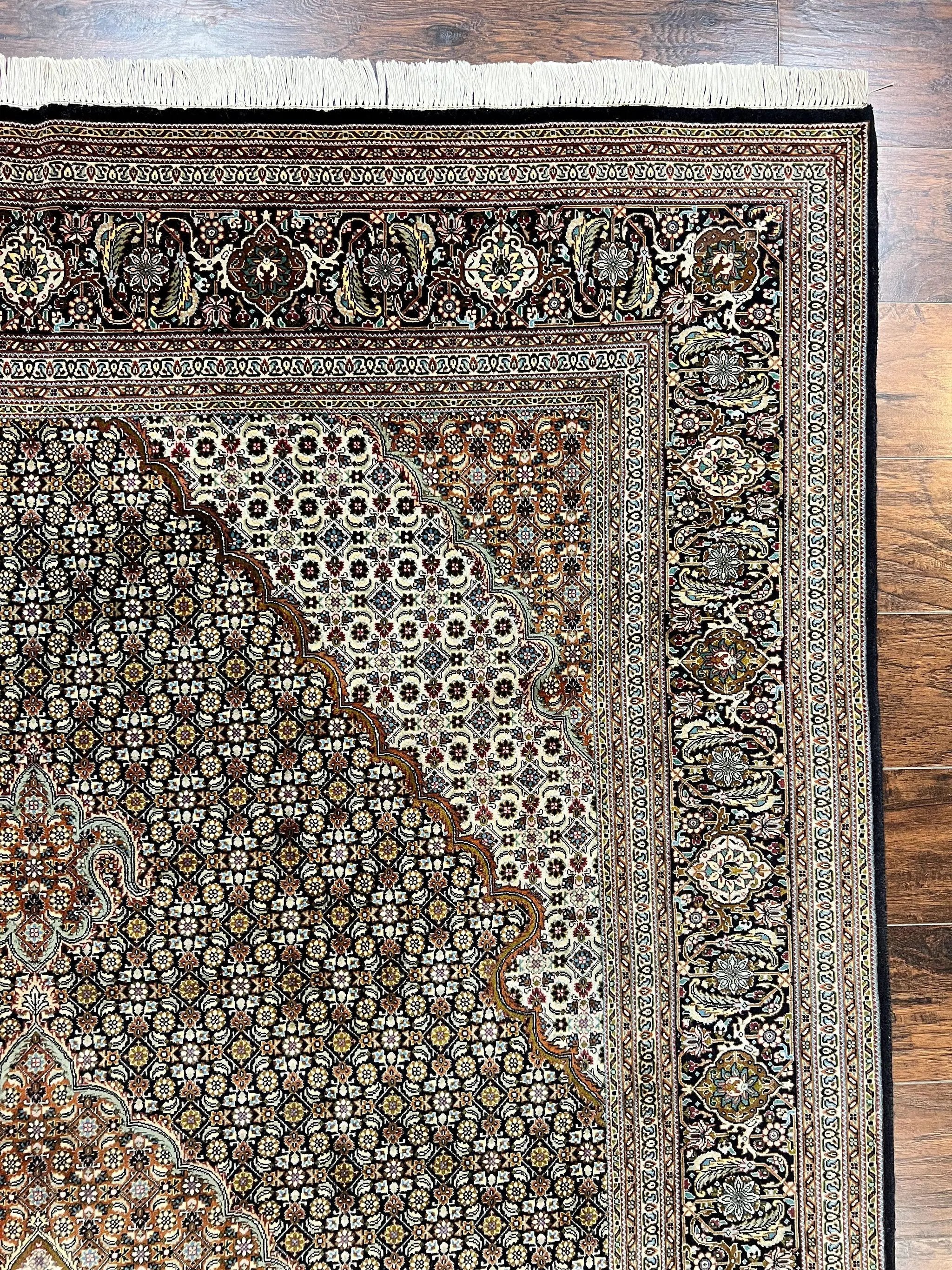 Wonderful Persian Tabriz Rug 7x10 ft, Very Fine 50 Raj 350 KPSI Oriental Carpet, Herati Mahi Pattern, Authentic Hand Knotted Handmade Wool Vintage by Jewel Rugs