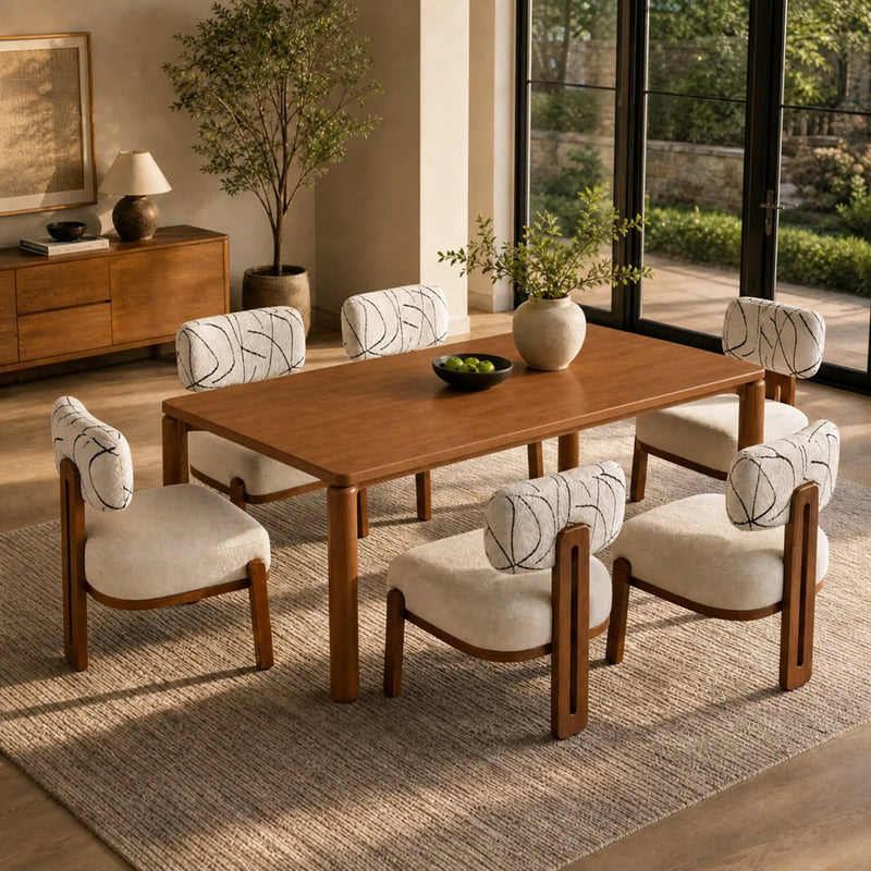 7-Piece Dining Table Set for 6, 70" by HouseOfZazla