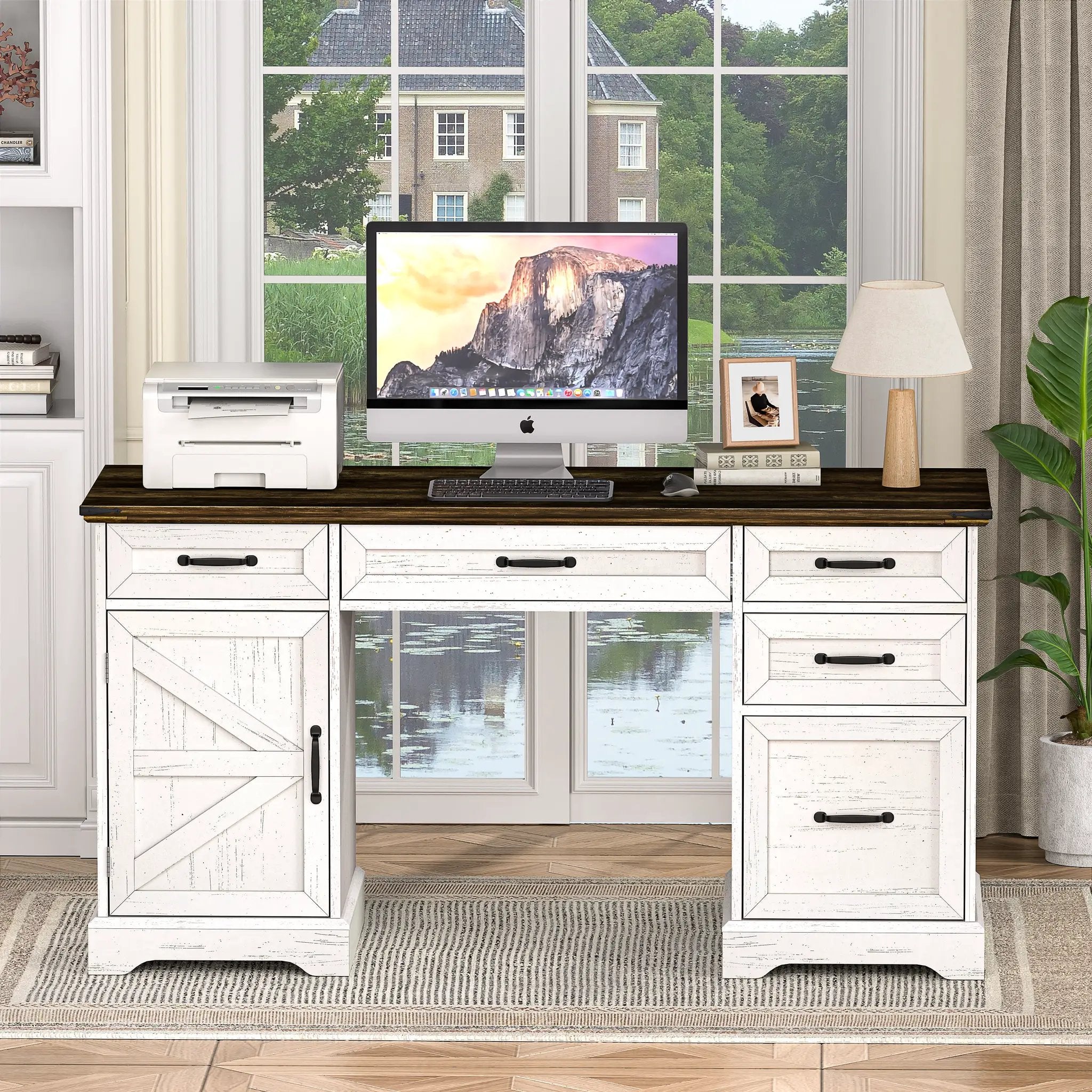 58" Farmhouse Executive Desk by HouseOfZazla