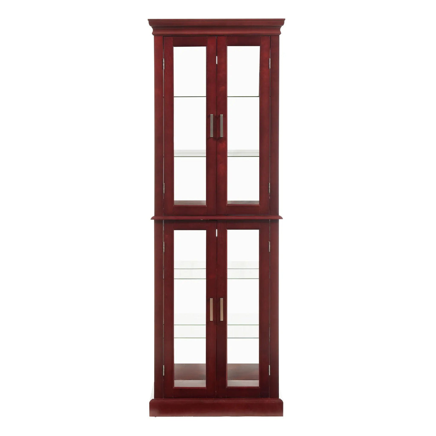 Lighted Curio Cabinet With Adjustable Shelves and Mirrored Back Panel by HouseOfZazla