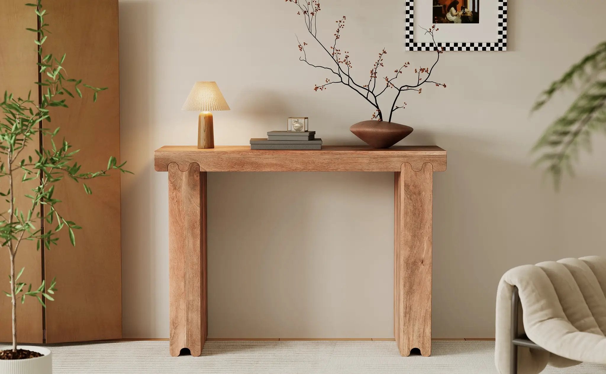 TREXM Console Table in Honey Finish by HouseOfZazla