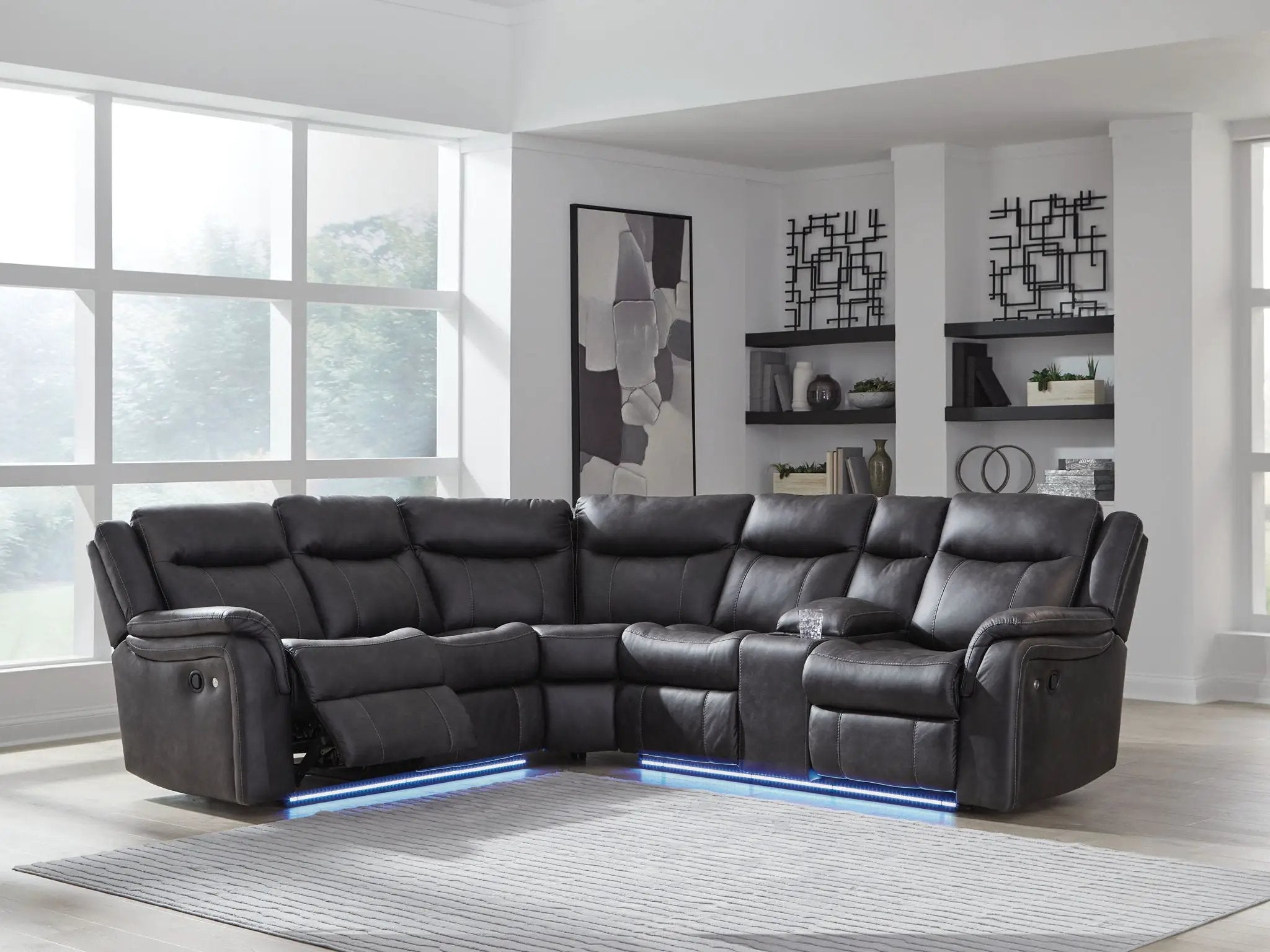 Sultan Meadow - 2-Piece Reclining Sectional - Carbon by Unique Piece Furniture