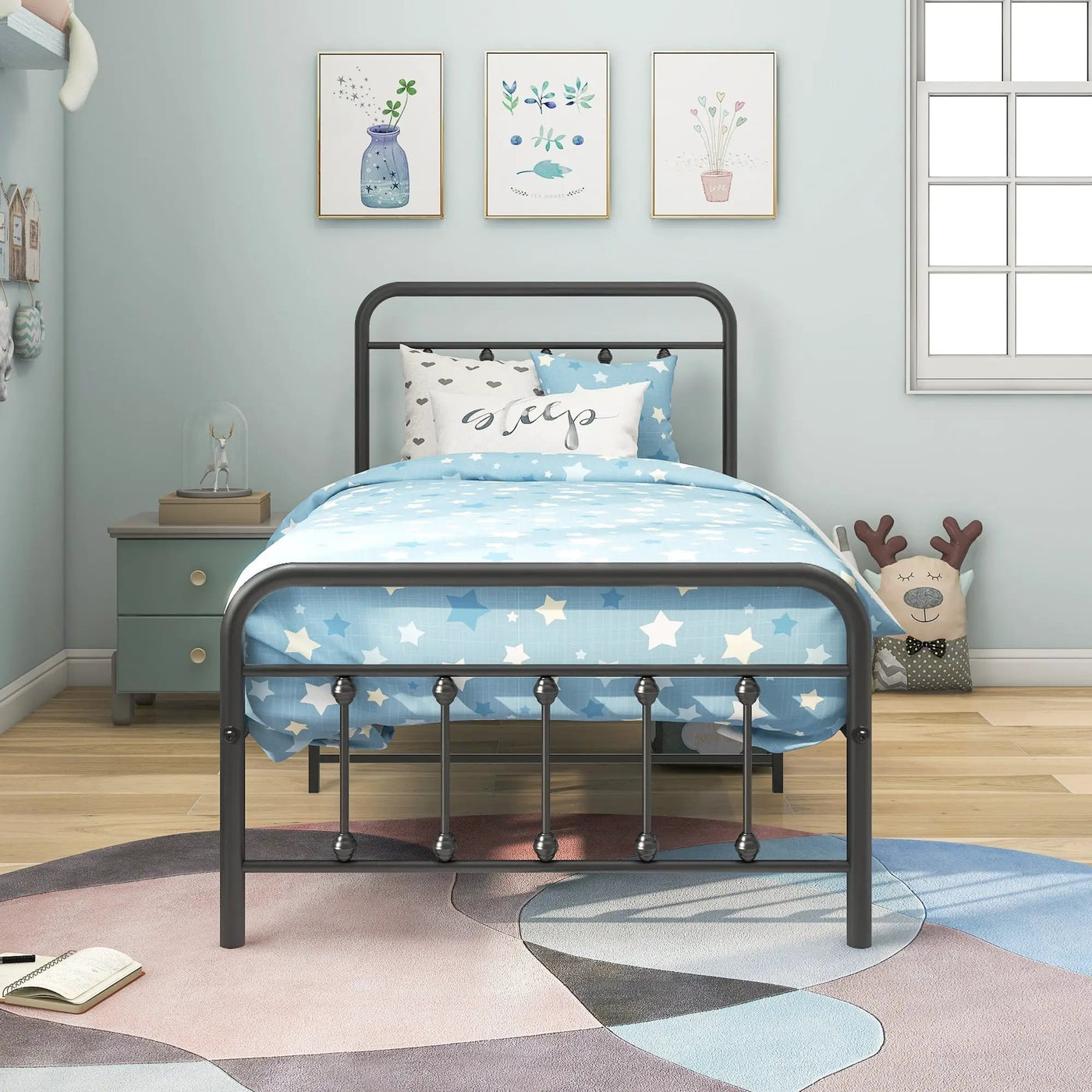 Tara Victorian-Style Steel Bed Frame by HouseOfZazla