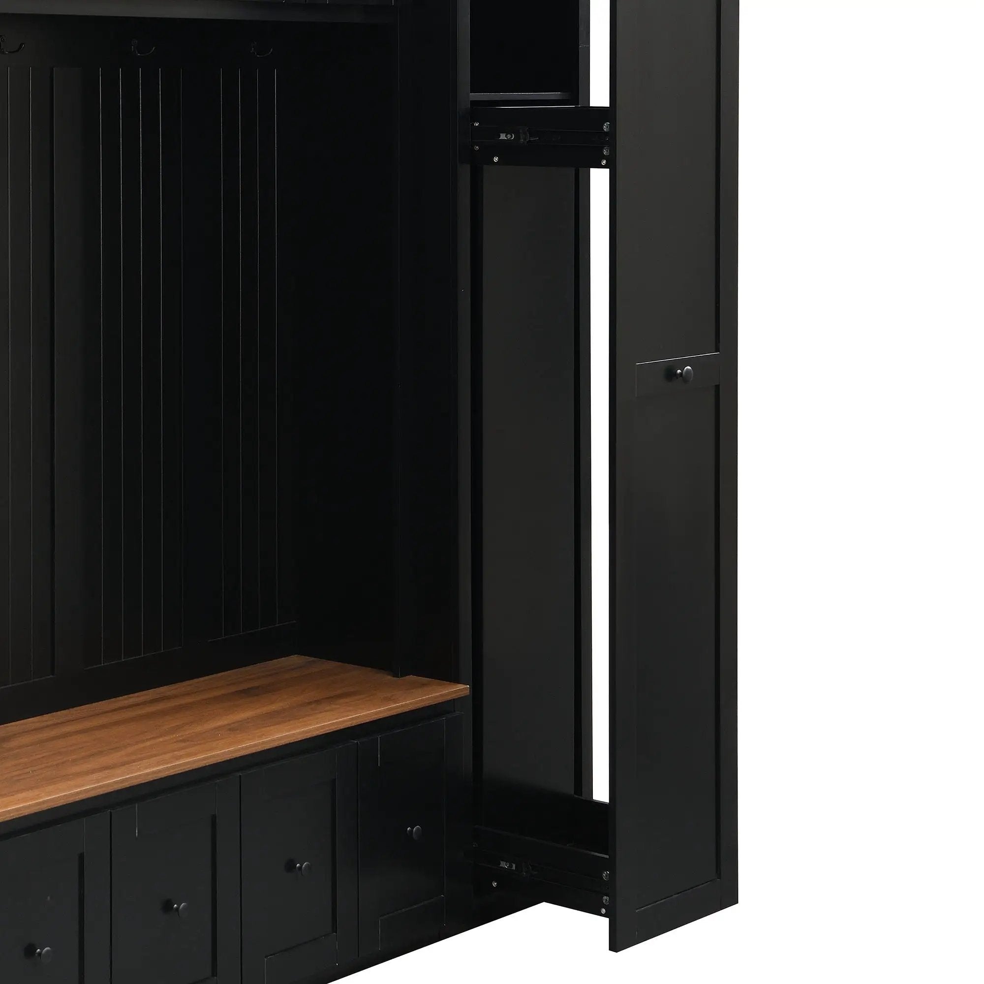 Entryway Hall Tree With Storage Bench, Coat Rack Shoe Bench With Cabinets by HouseOfZazla