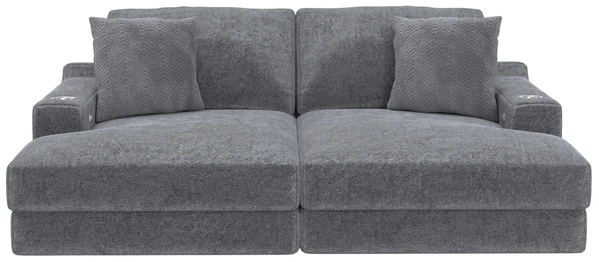 Cozy - 2 Piece Double Wide Chaise With USB Charging Ports by Unique Piece Furniture