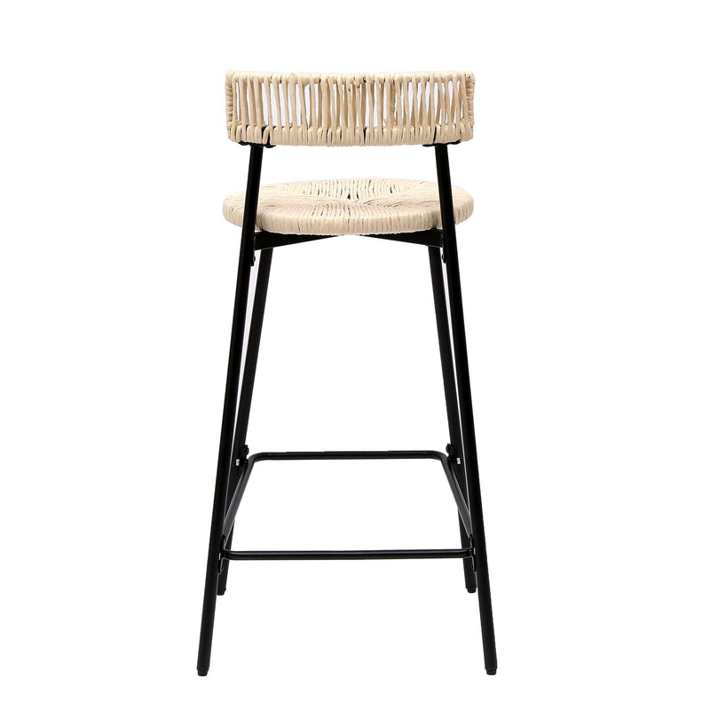 Boho Style Handwoven Paper Rope Counter Stools (Set of 2) by HouseOfZazla