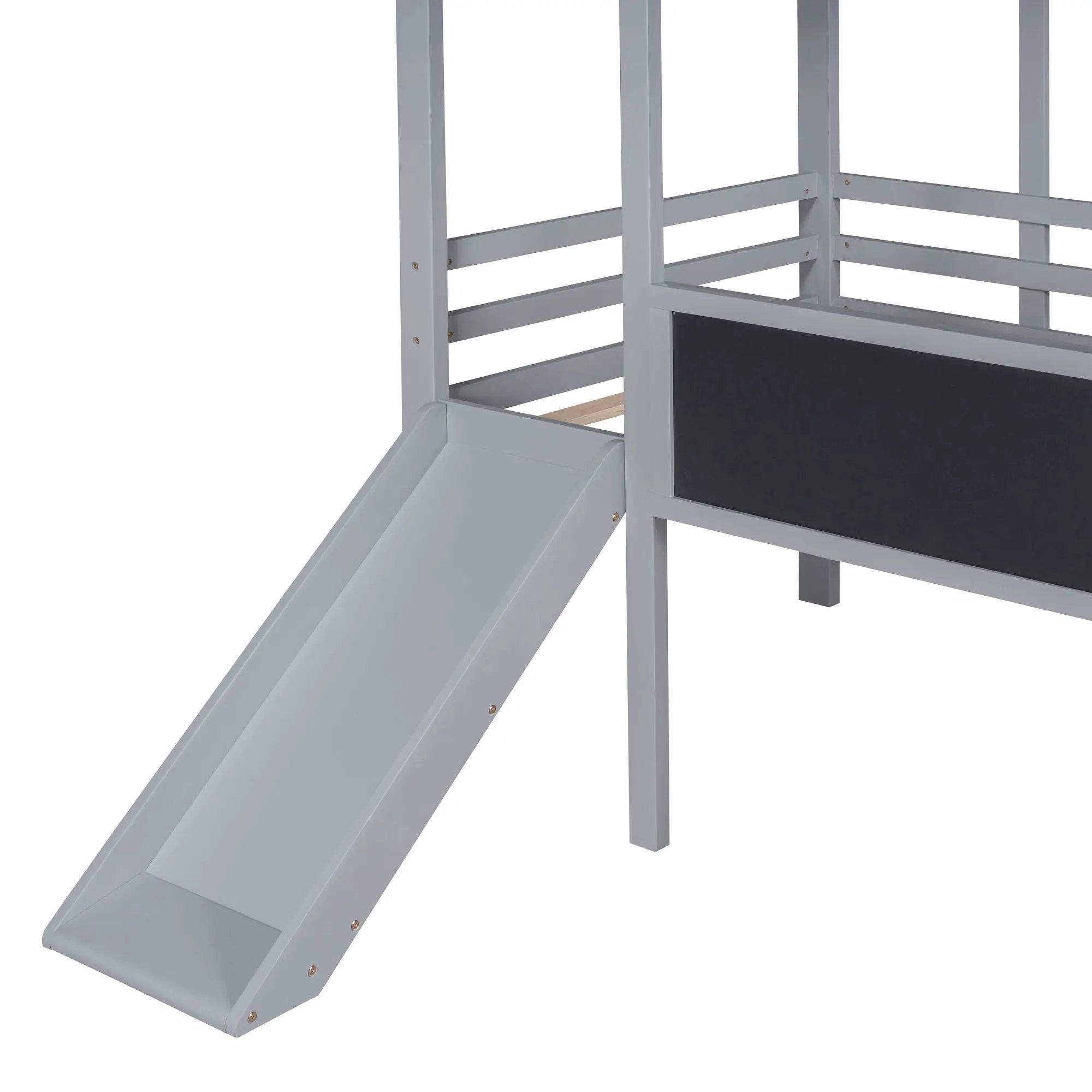Loft House Bed With Ladder And Slide, With board And Light Strip On The Roof by HouseOfZazla