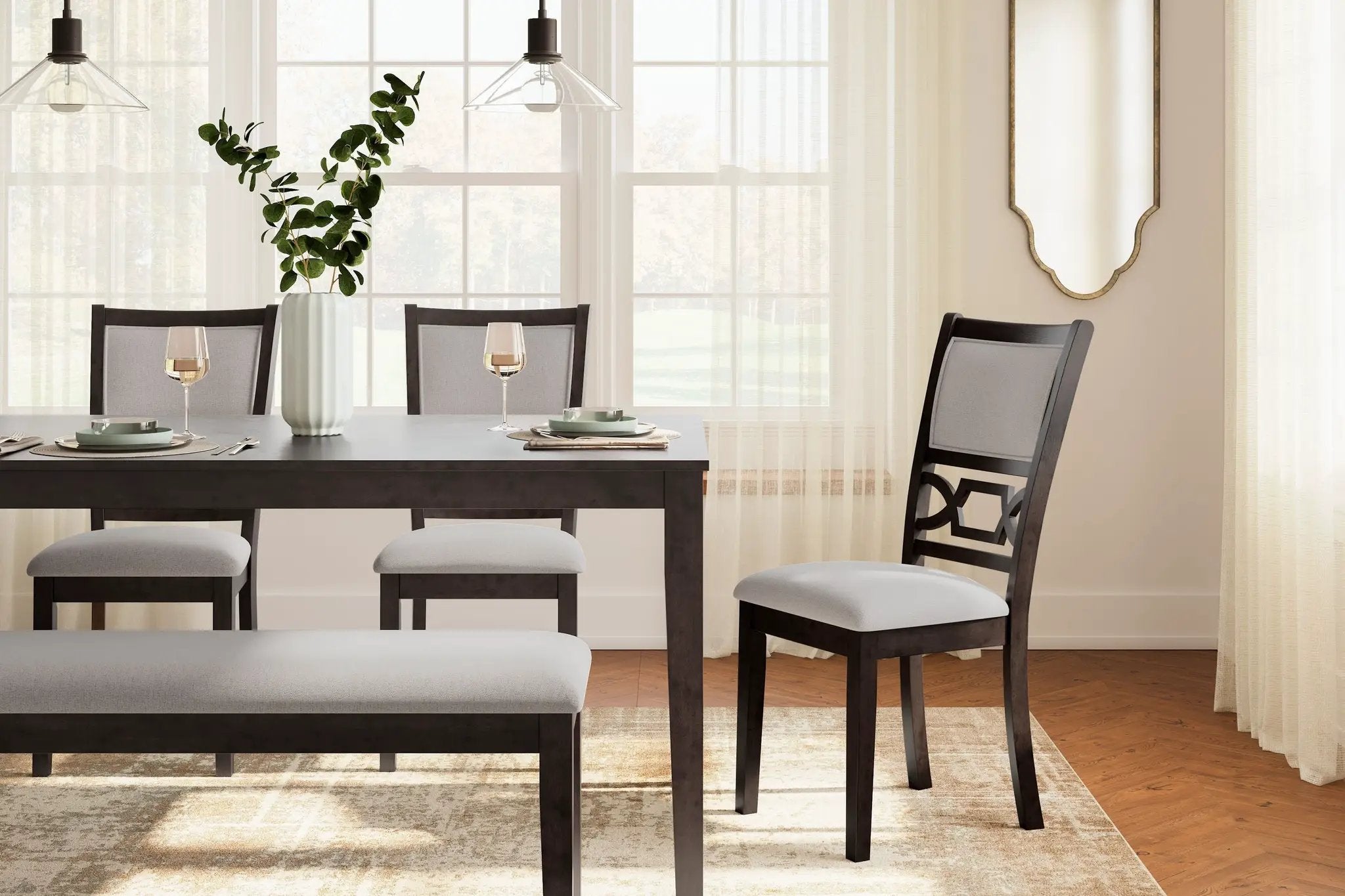 Langwest - Dining Room Table Set (Set of 6) - Brown by Unique Piece Furniture