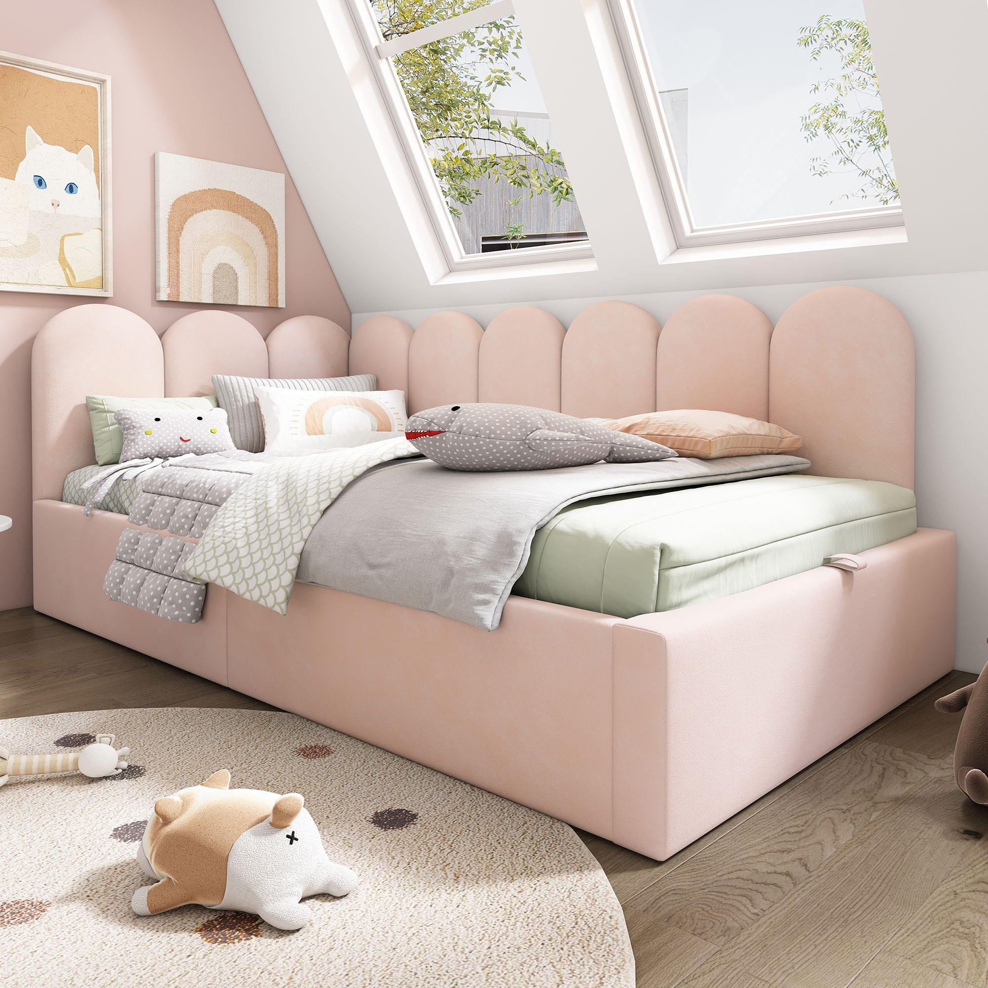 Upholstered Daybed With Metal Slatted Base by HouseOfZazla