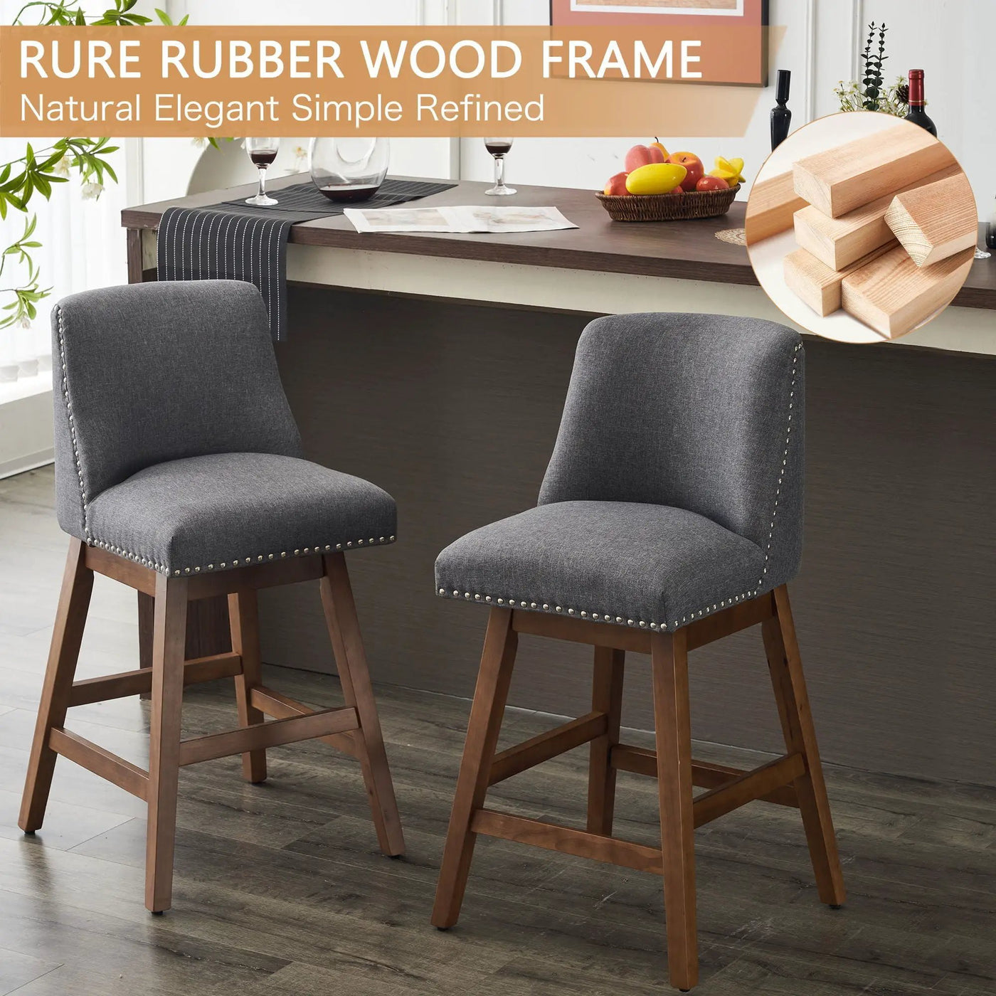 Upholstered Swivel Bar Stool by HouseOfZazla