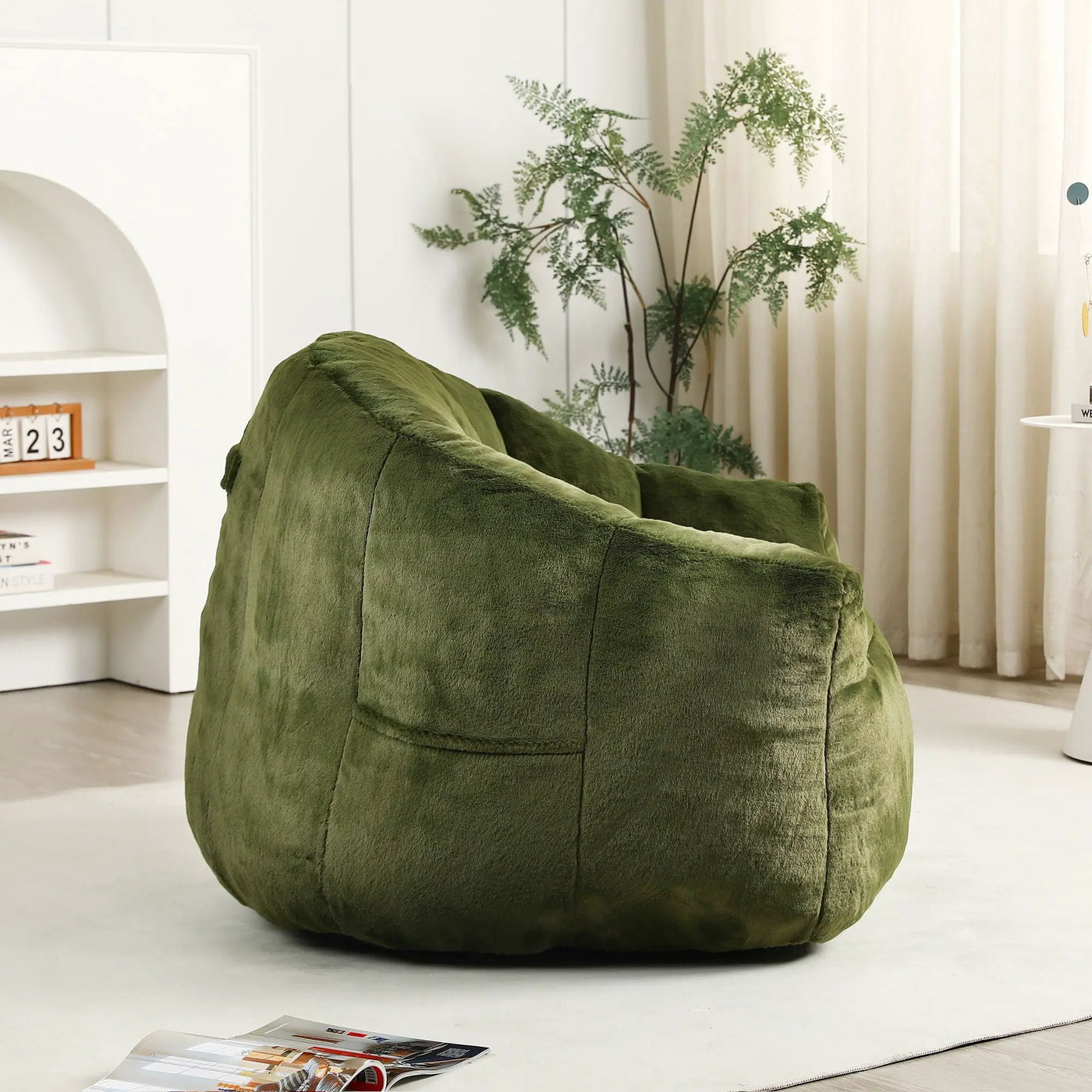 Beanbag Chair, Beanbag Sofa Chair With Armrests Stuffed High Density Foam by HouseOfZazla
