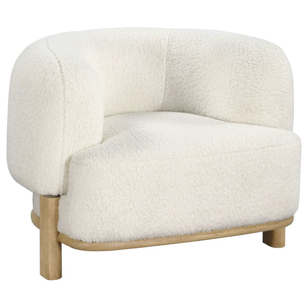 Lawler Upholstered Barrel Back Accent Chair Ivory and Natural
