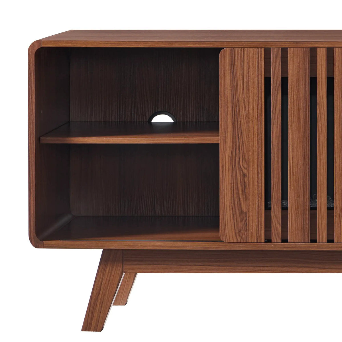 78 Inch Mid-Century Modern Electric Fireplace TV Stand, photo 9 of 10