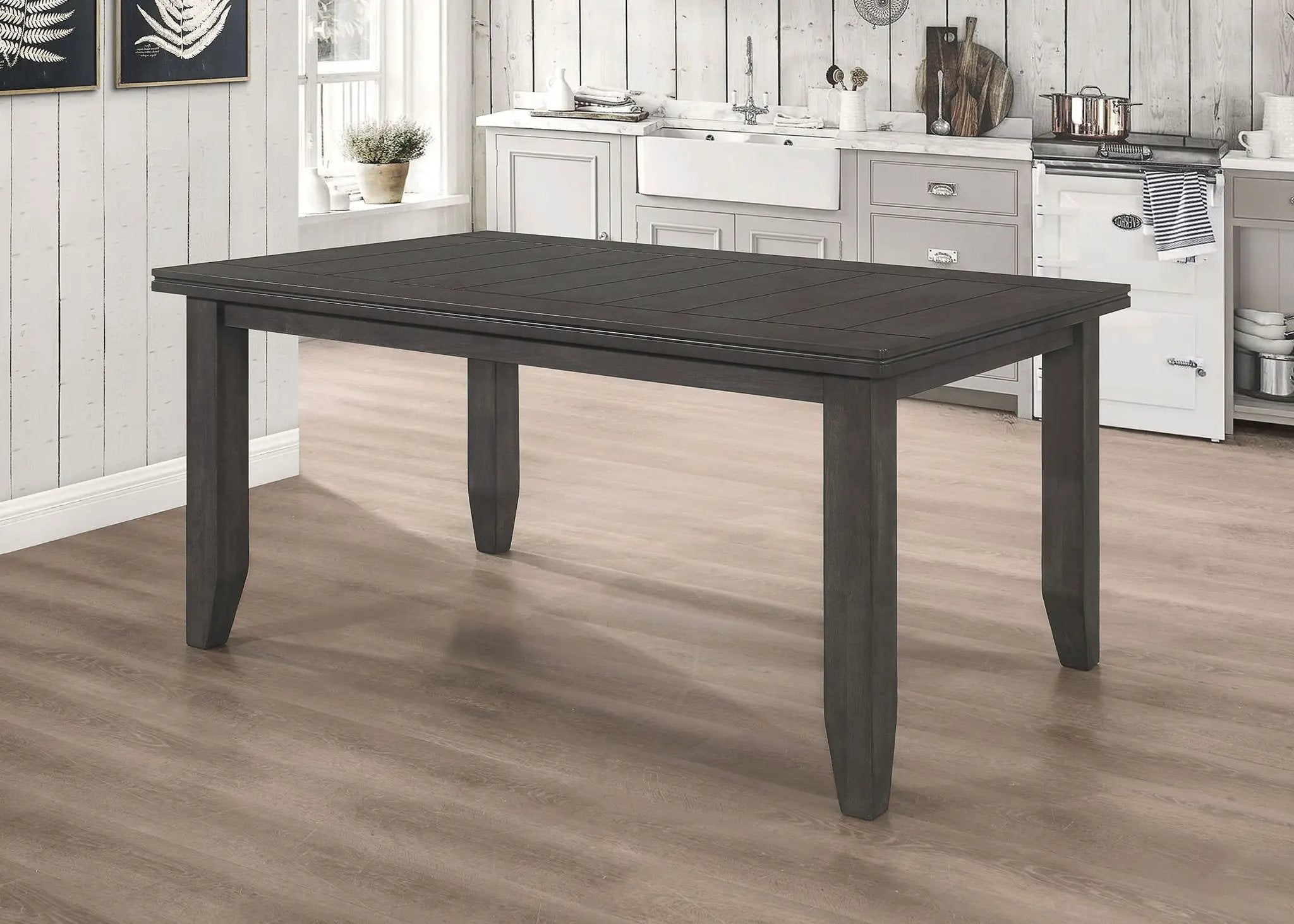Dalila Rectangular 66-inch Wood Dining Table Dark Grey by Unique Piece Furniture