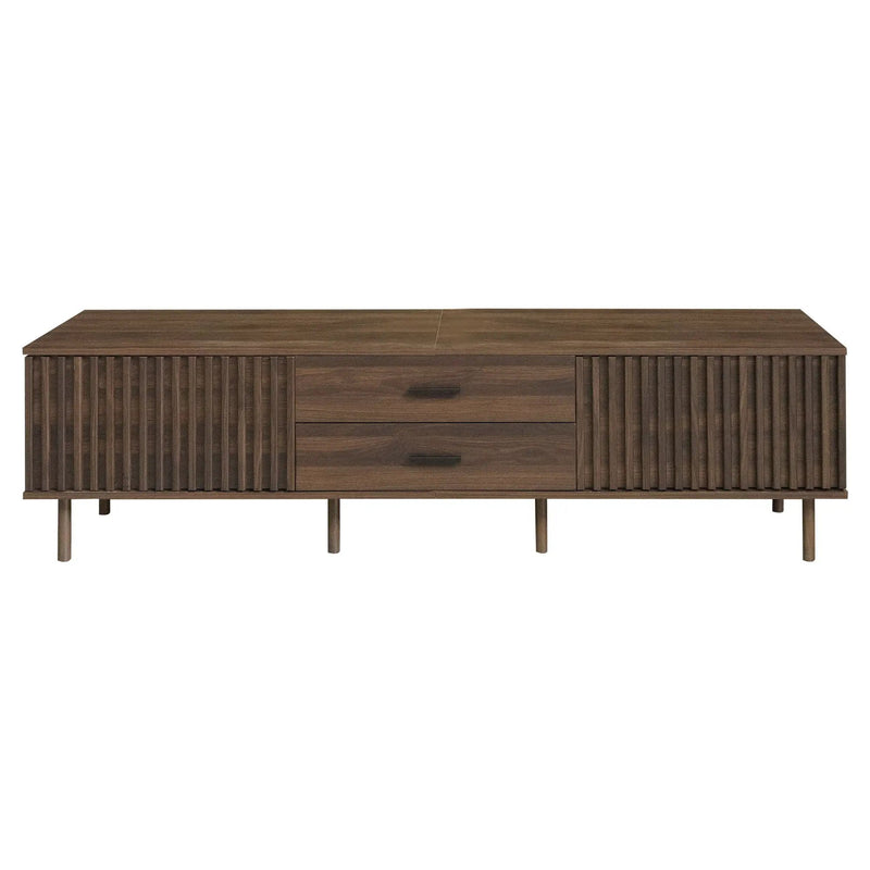 TV Stand For TVs Up To 80", Media Entertainment Center With Ample Storage - Dark Brown by HouseOfZazla