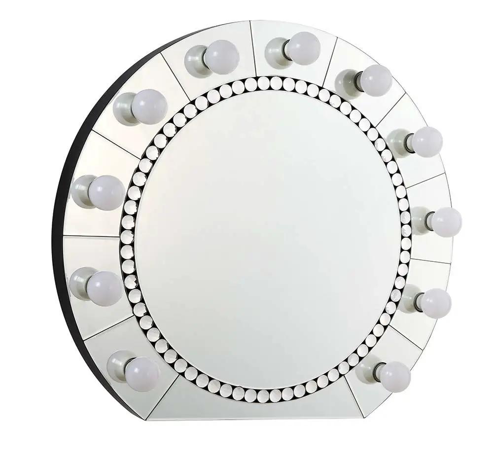 Farai - 29" Accent Mirror - Mirrored & Faux Crystal Diamonds by Unique Piece Furniture