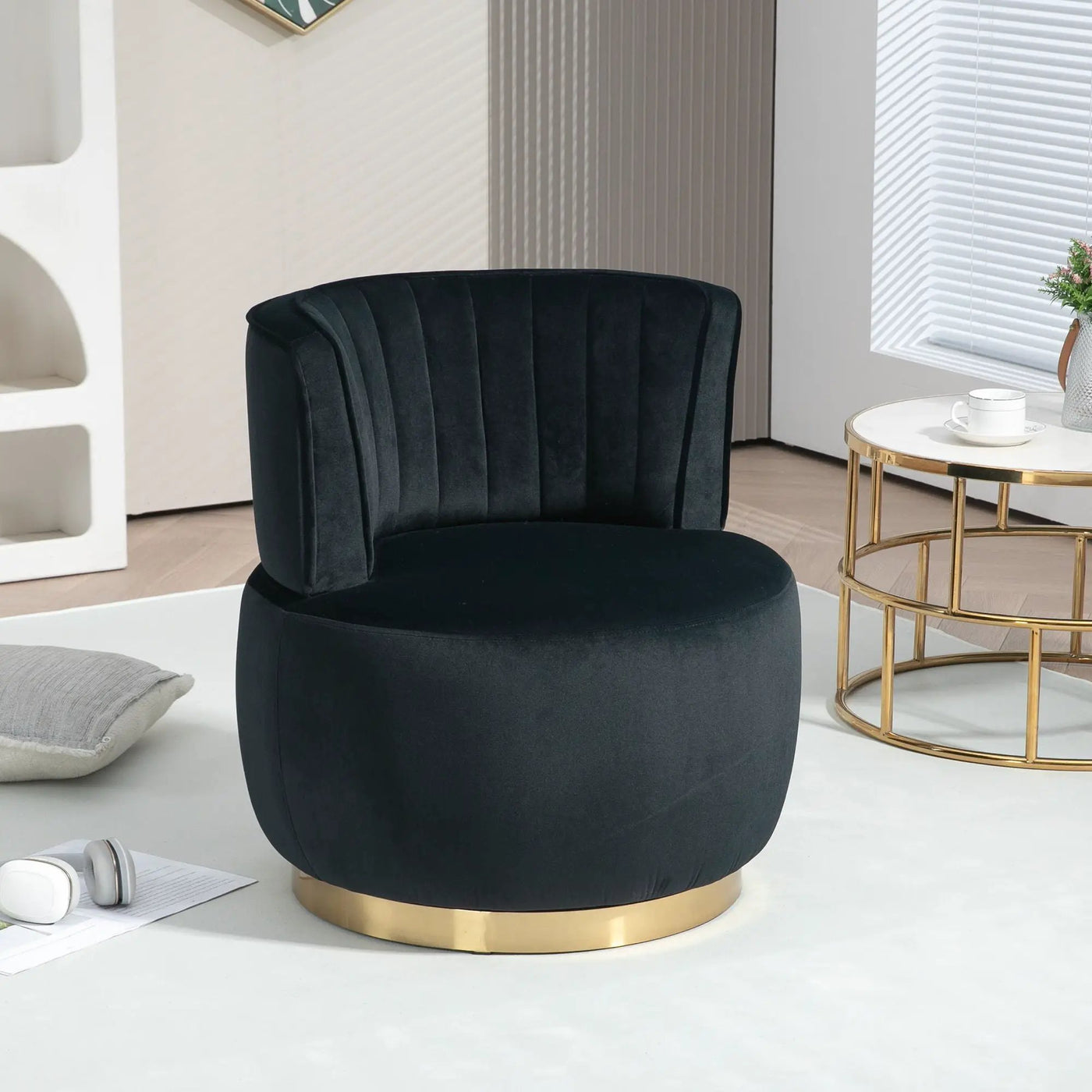 360 Degree Swivel Cuddle Barrel Accent Sofa Chair by HouseOfZazla