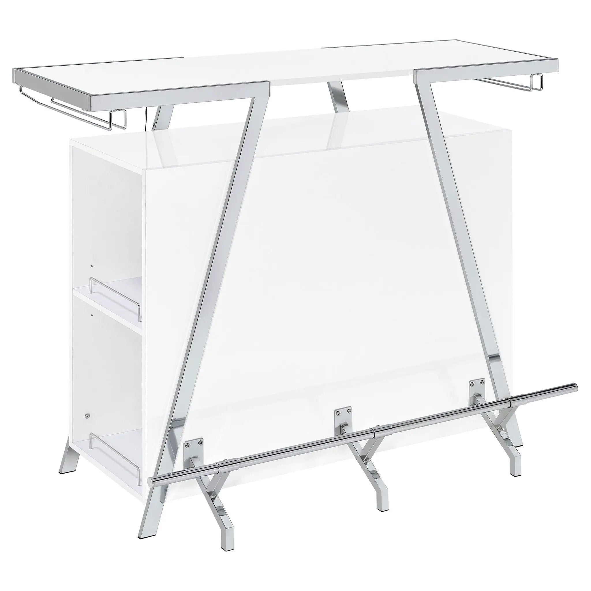 Araceli Freestanding LED Home Bar Cabinet White High Gloss by Unique Piece Furniture