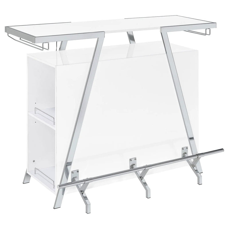 Araceli Freestanding LED Home Bar Cabinet White High Gloss by Unique Piece Furniture