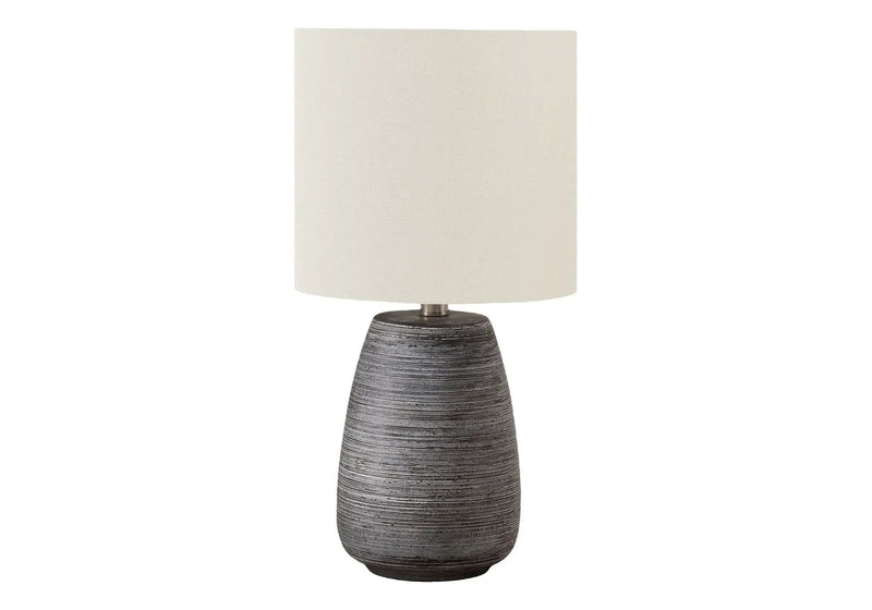 Contemporary Ceramic Table Lamp in Gray and Cream by HouseOfZazla
