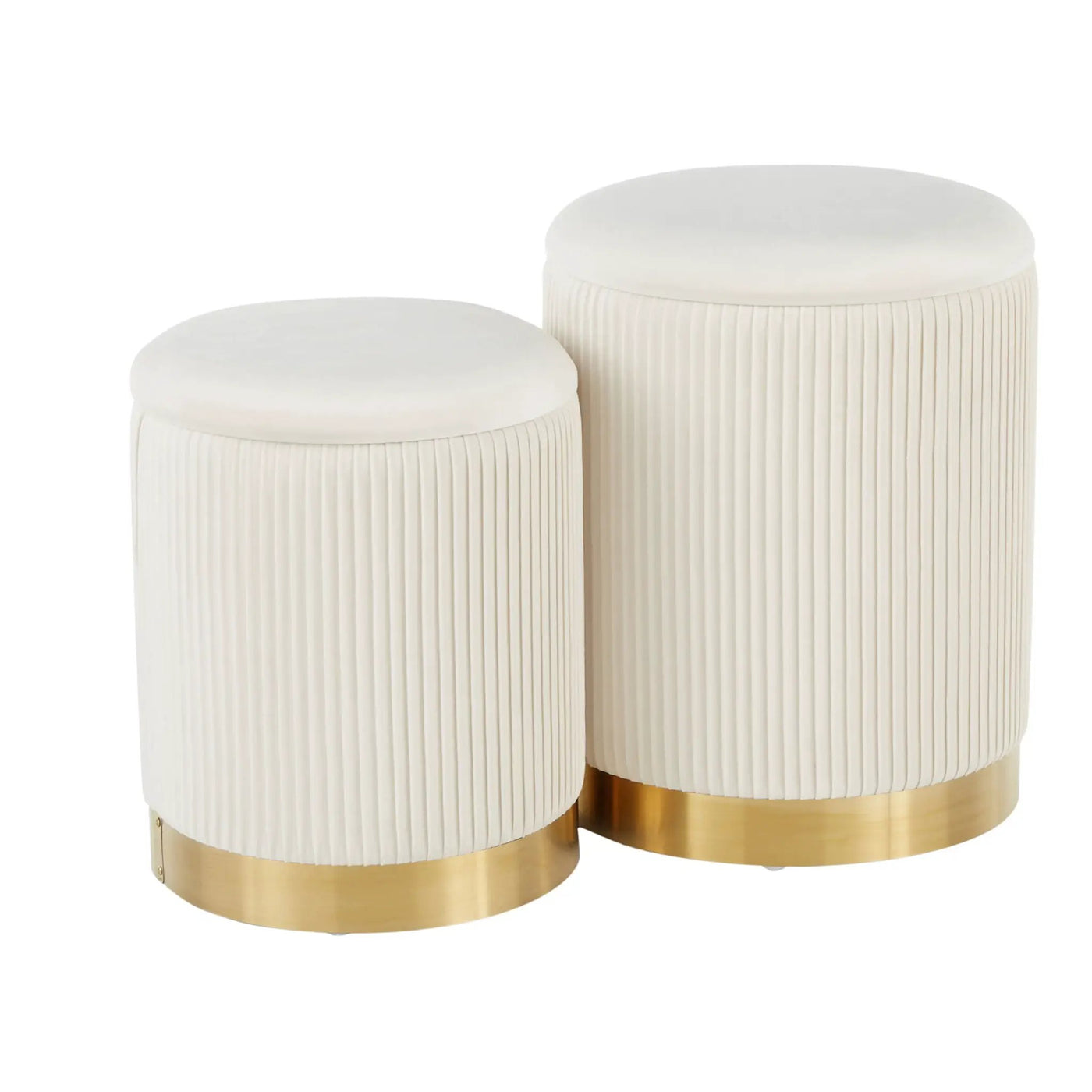 Marla - Contemporary Nesting Pleated Ottoman Set by HouseOfZazla