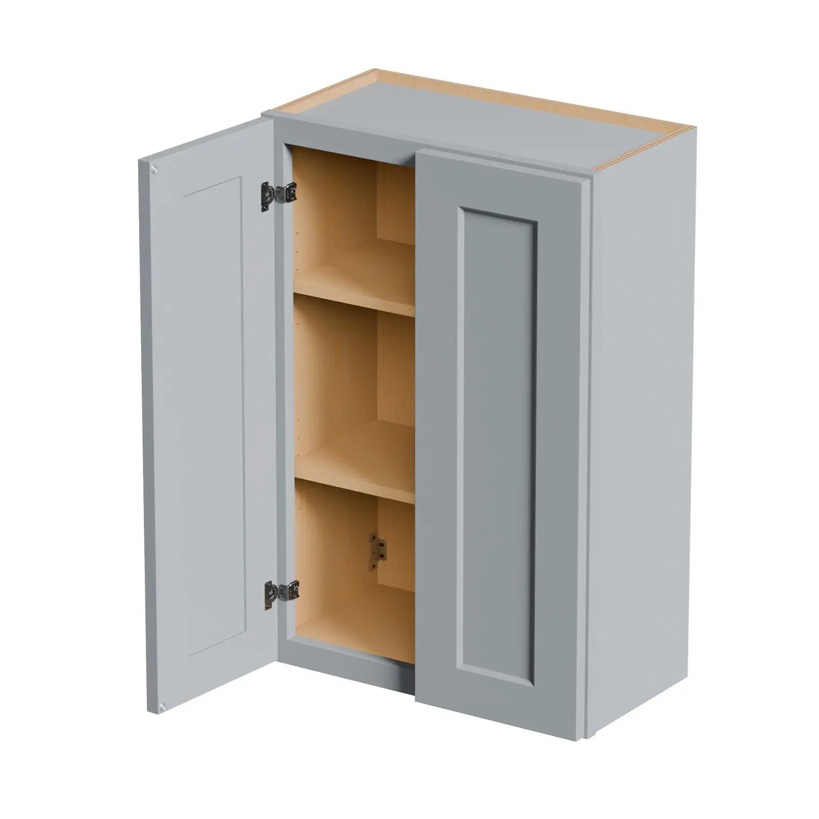 Gray Shaker Solid Wood Wall Cabinet with Soft-Close Doors by HouseOfZazla