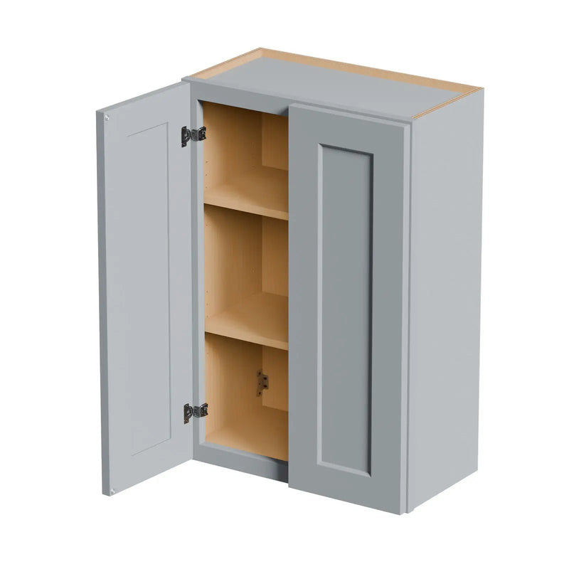 Gray Shaker Solid Wood Wall Cabinet with Soft-Close Doors by HouseOfZazla