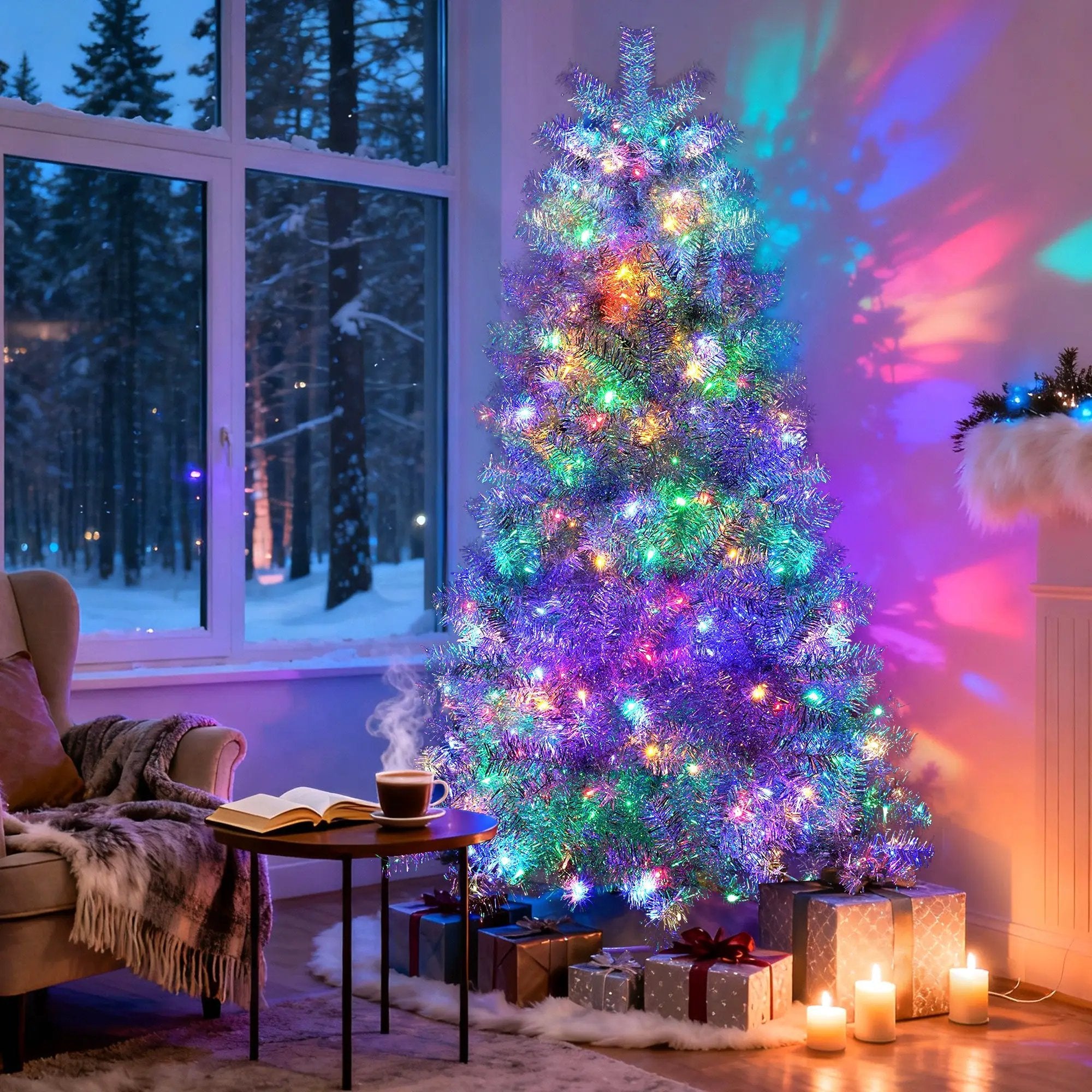 6FT Sliver Pre-Lit Artificial Christmas Tree by HouseOfZazla
