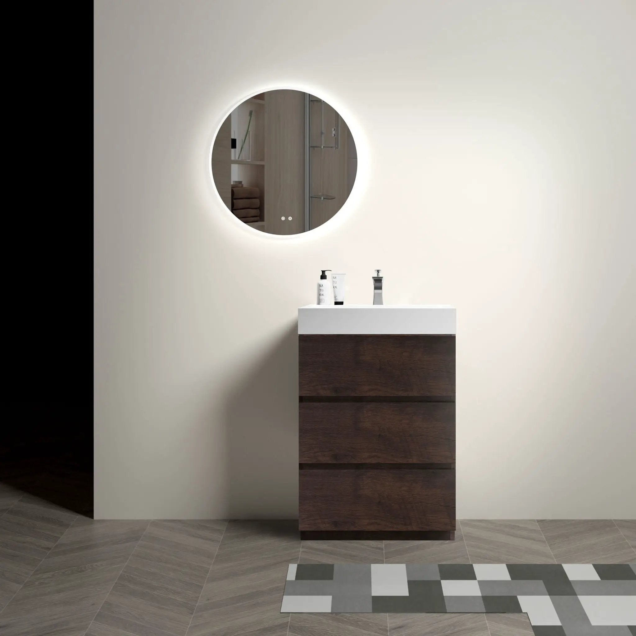 Alice - Bathroom Vanity With Large Storage Freestanding Bathroom Vanity, Sink For Modern Bathroom, One-Piece Sink Basin Without Drain And Faucet by HouseOfZazla
