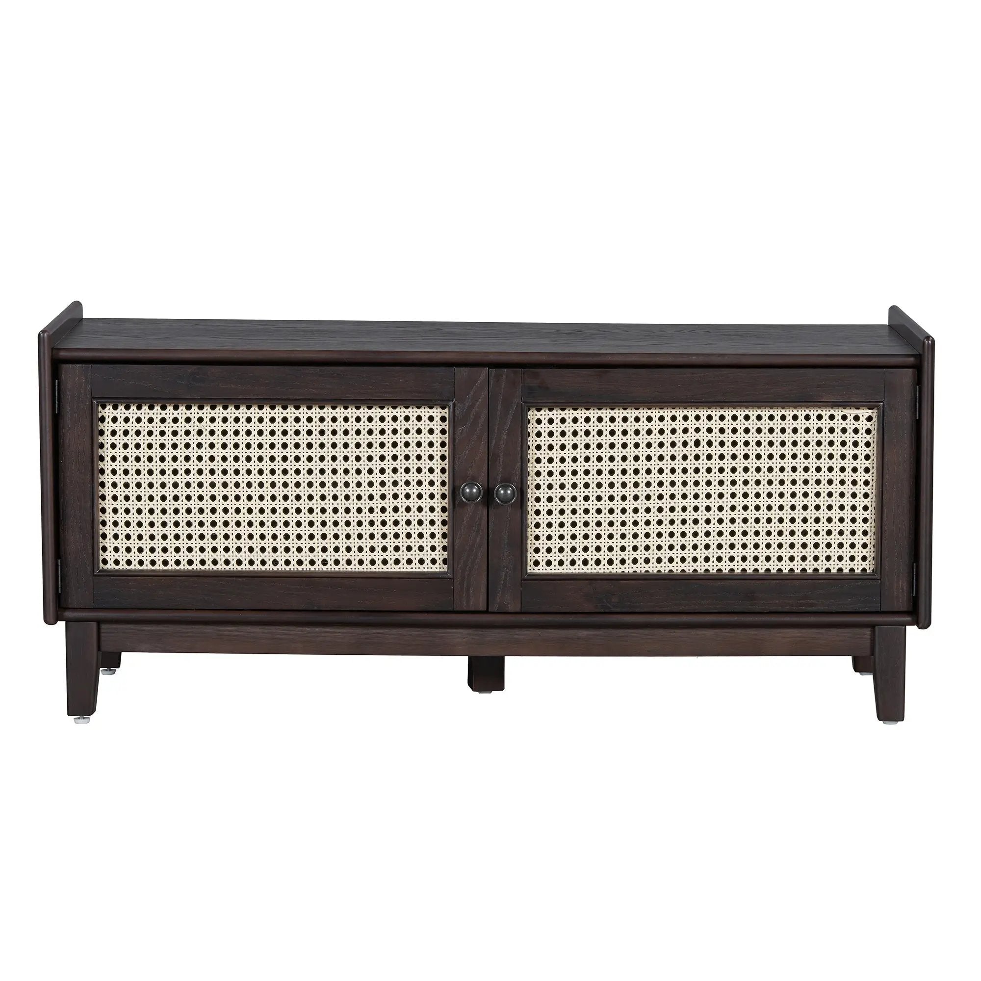 TREXM Boho Rattan Entryway Bench with Storage by HouseOfZazla