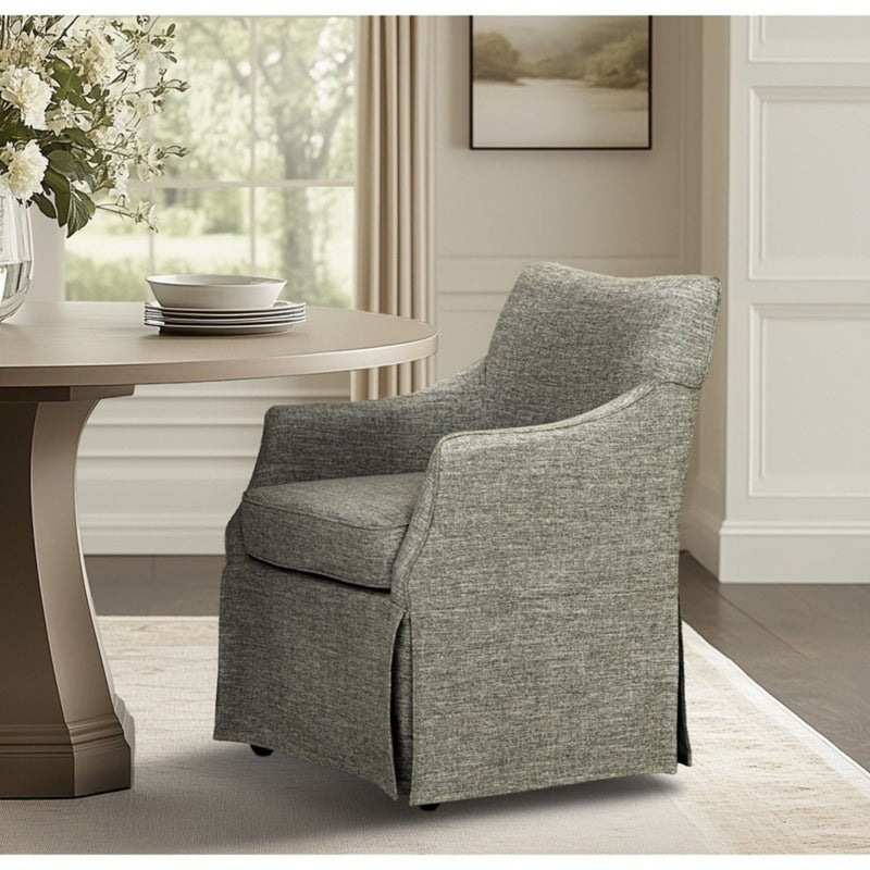 London - Upholstered Skirted Dining Arm Chair by HouseOfZazla