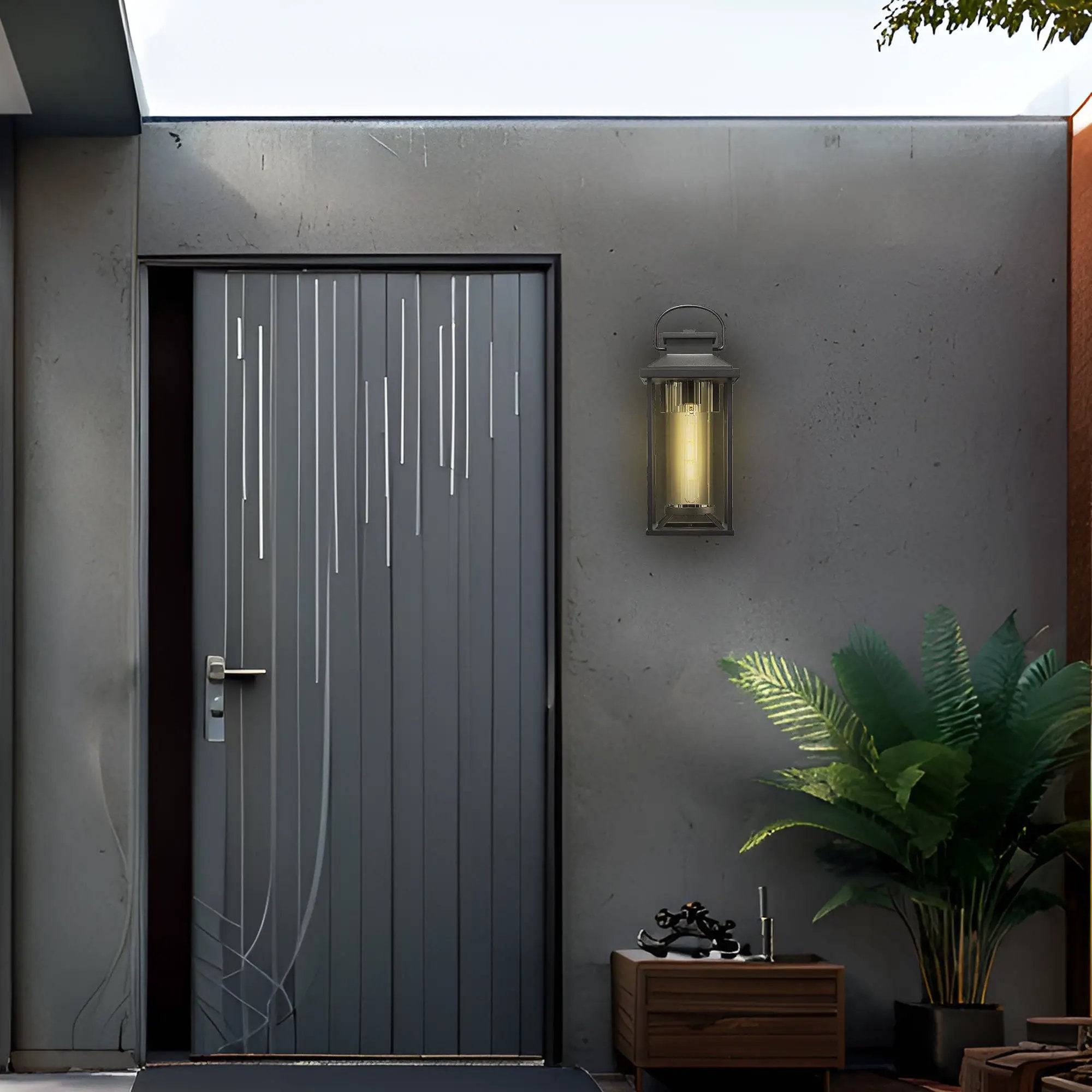 Outdoor Porch Lights Textured Black Exterior Lighting Fixtures Wall Mount by HouseOfZazla