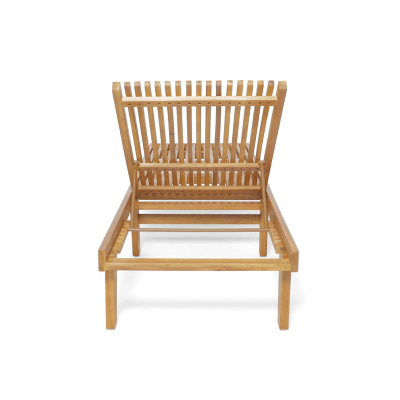 Nadine Stylish Chaise Lounge Chair - Teak by HouseOfZazla
