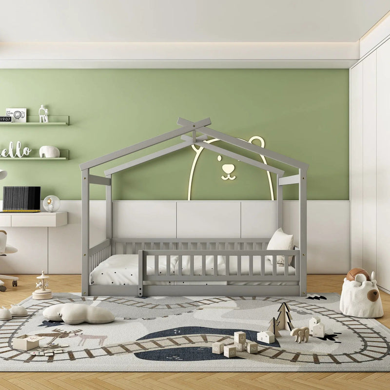 Bed House Bed Frame With Fence