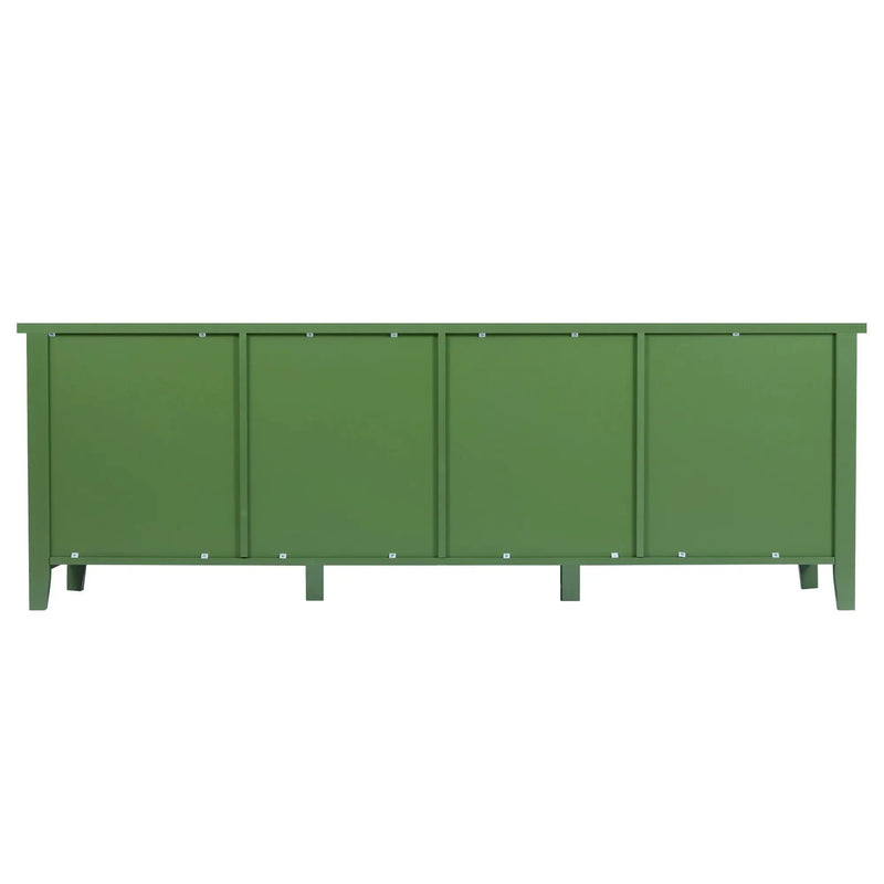 StylishTVcabinet Entertainment CenterTV Stand, TVconsoletable, Media Console, Solidwood Frame, Changhong Glass Door, Metal Handle by HouseOfZazla