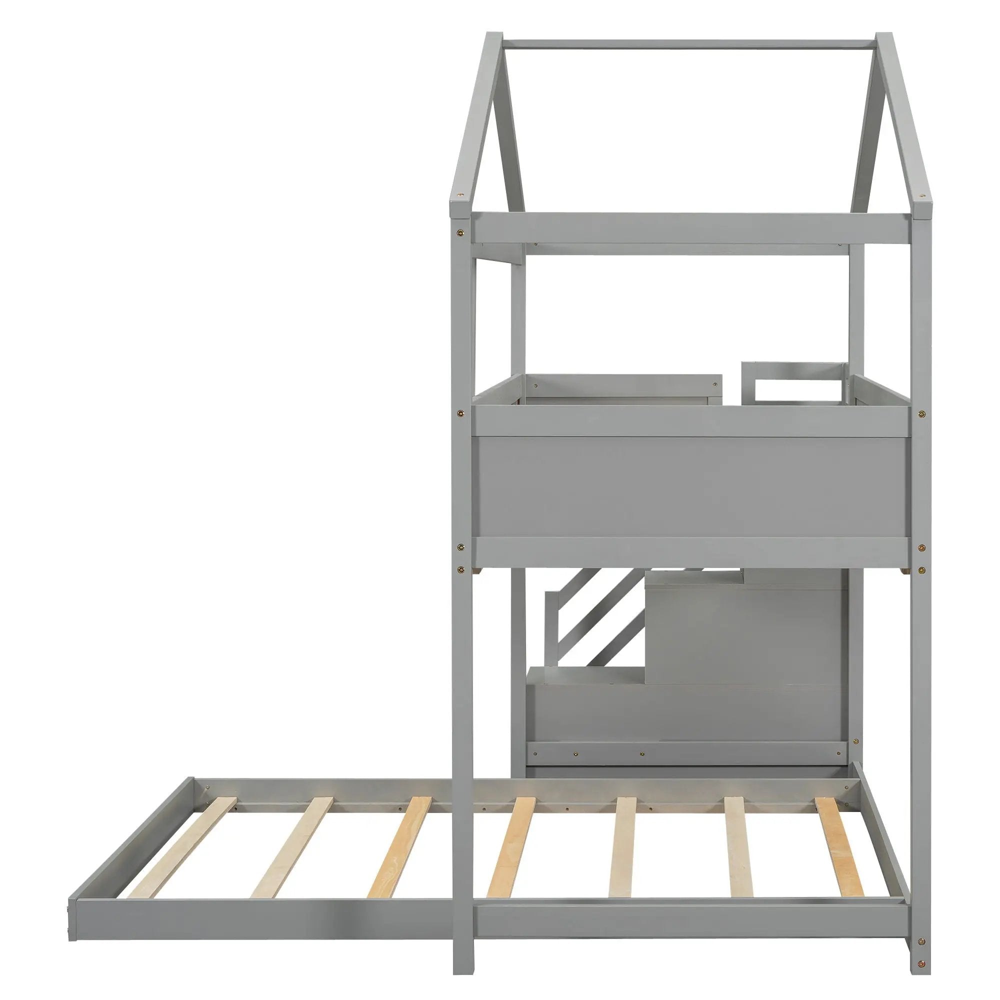 House Style Bunk Bed With Storage Staircase And board by Unique Piece Furniture