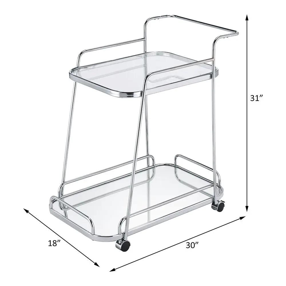 Aegis - Serving Cart - Clear Glass & Chrome by Unique Piece Furniture