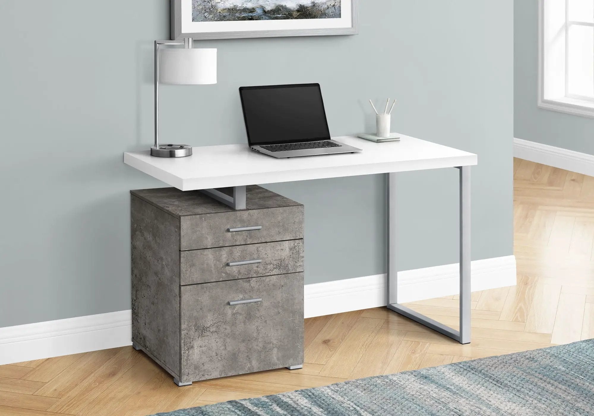Computer Desk Left Right Set-Up Storage Drawers For Home Office by HouseOfZazla