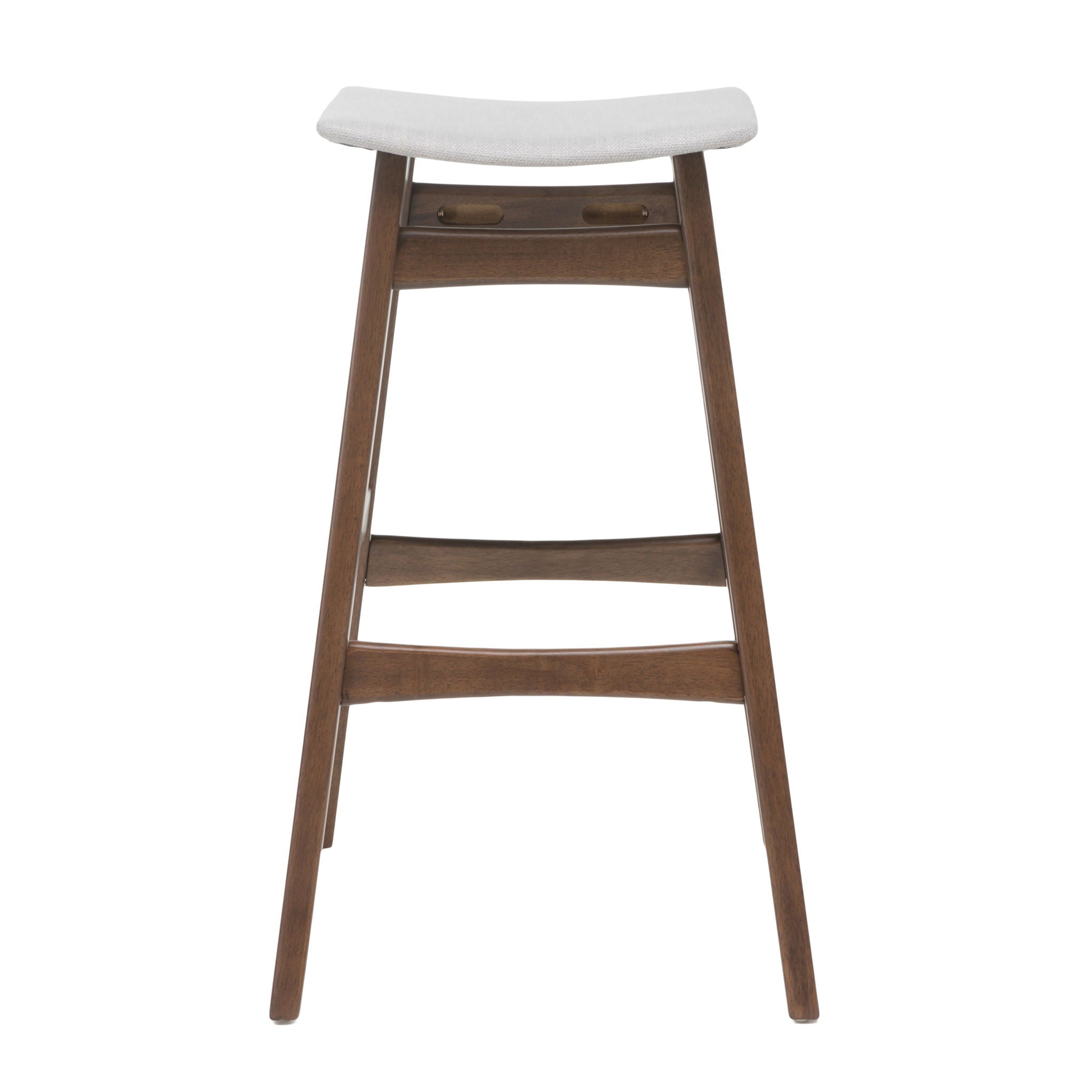 Mid Century Modern Bar Stool Set With Upholstered Seating by HouseOfZazla