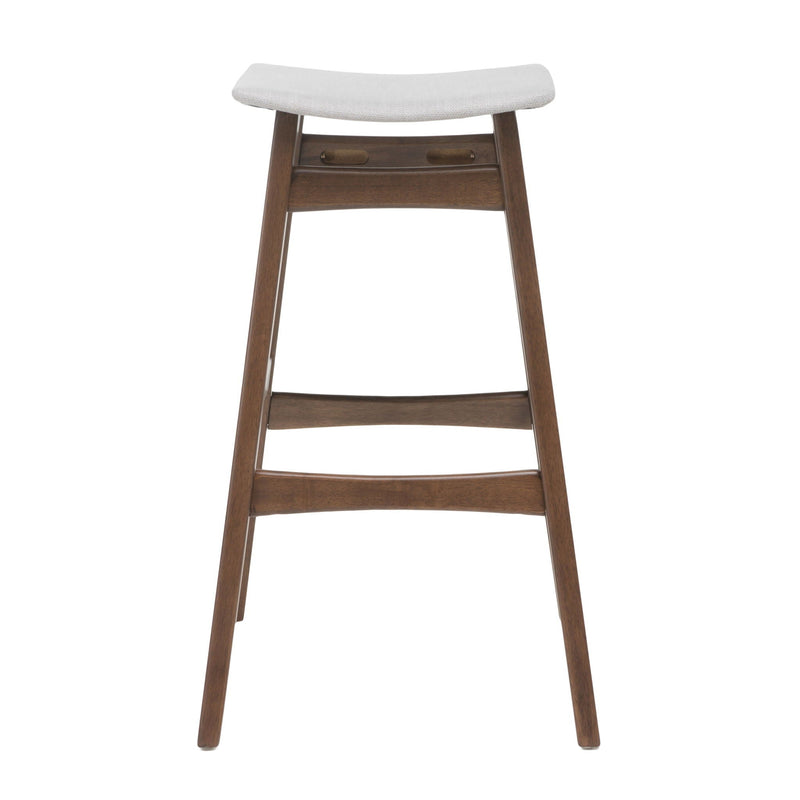 Mid Century Modern Bar Stool Set With Upholstered Seating by HouseOfZazla