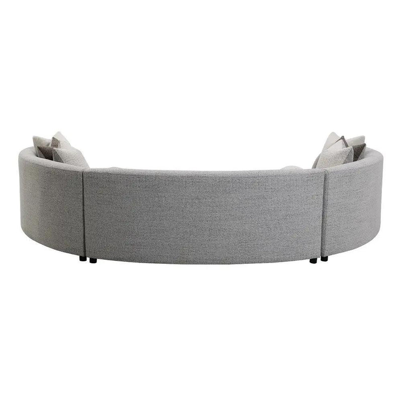 Ivria - Sectional Sofa With 9 Pillows - Gray Boucle by Unique Piece Furniture