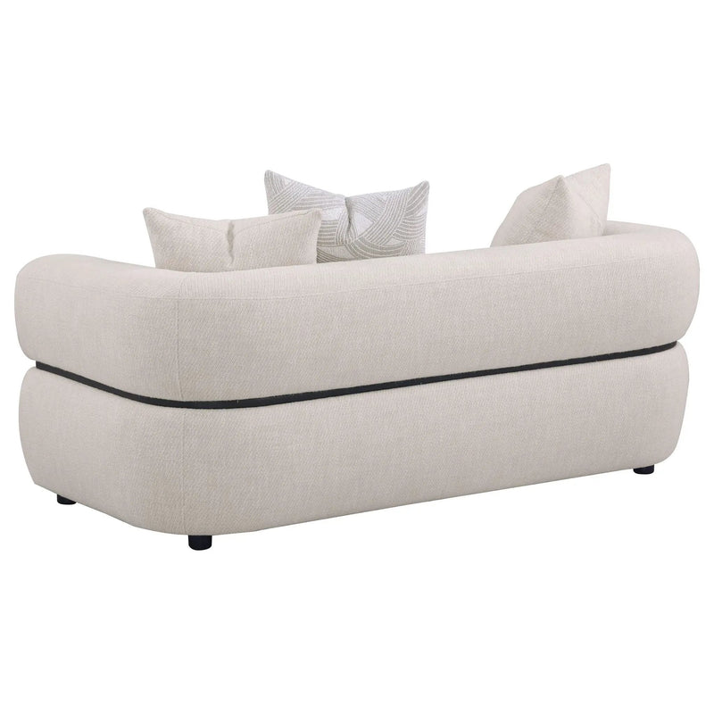 Jeanette 3-piece Fabric Upholstered Round Arm Sofa Set Beige by Unique Piece Furniture