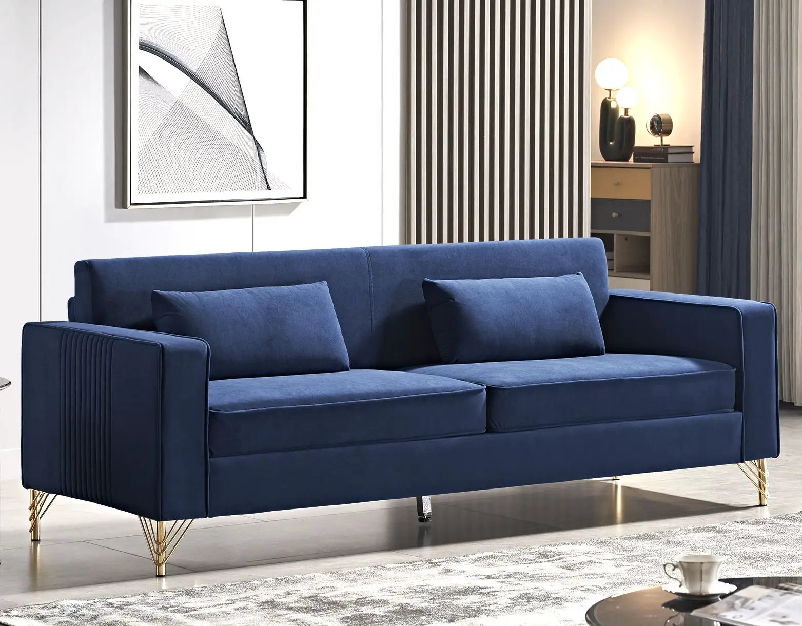 Aesthetic 3 Seater Couch With Classic Modern Appeal And Luxurious Soft Comfort by HouseOfZazla