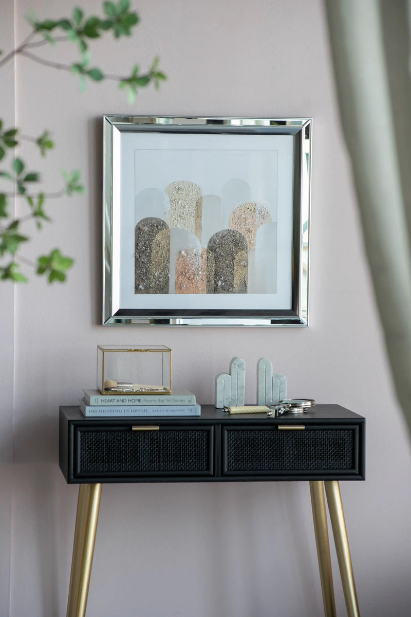 S/2 23.6x23.6' Kaiden Crystal Mirror Framed Wall Art by HouseOfZazla