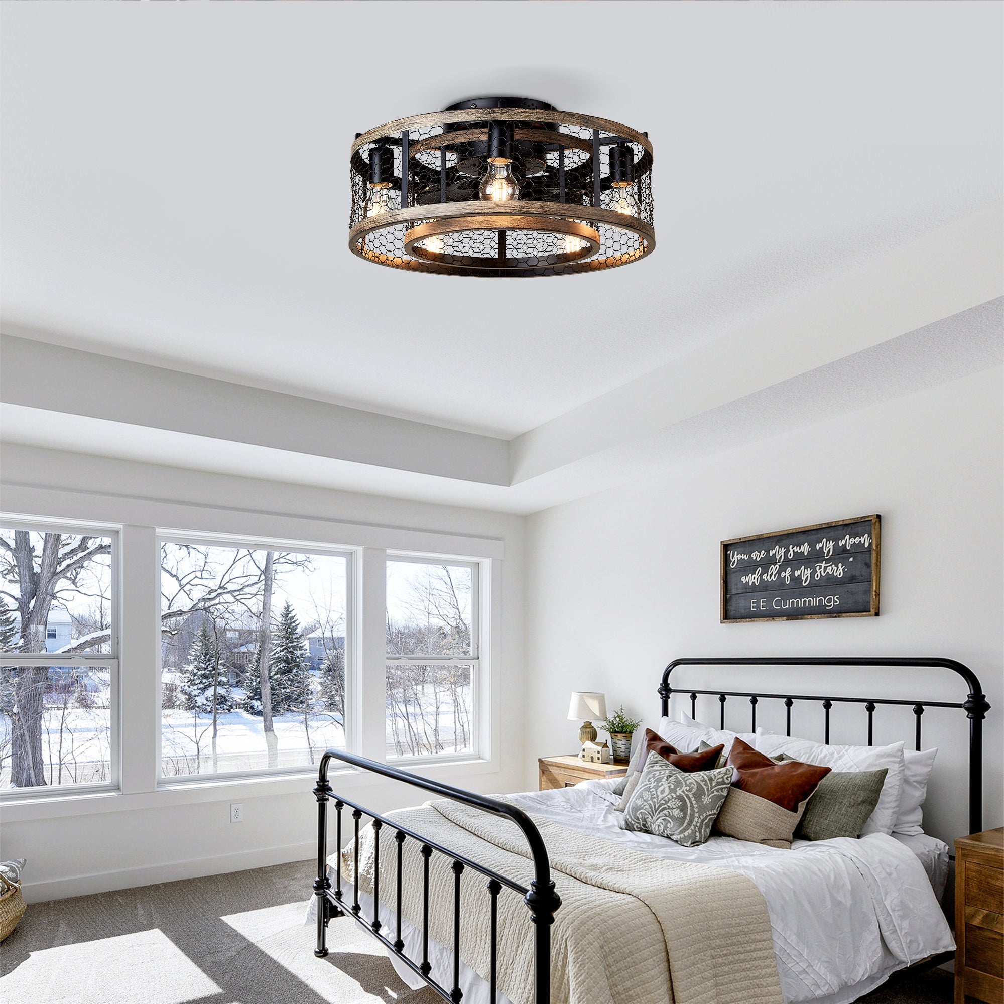 20'' Cage Ceiling Fan With Remote Control by HouseOfZazla