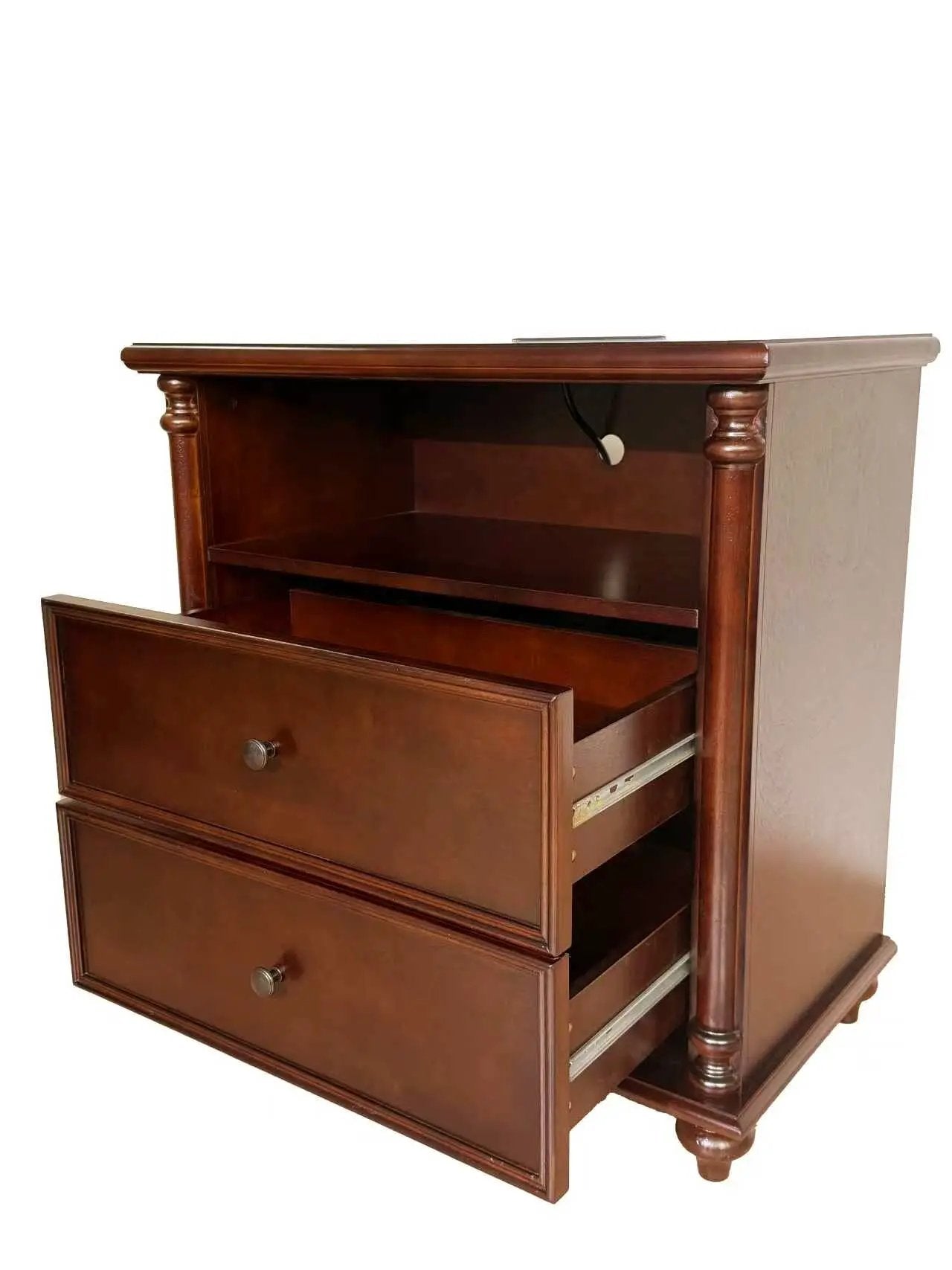 28" Nightstand with Charging Station, Rustic by HouseOfZazla