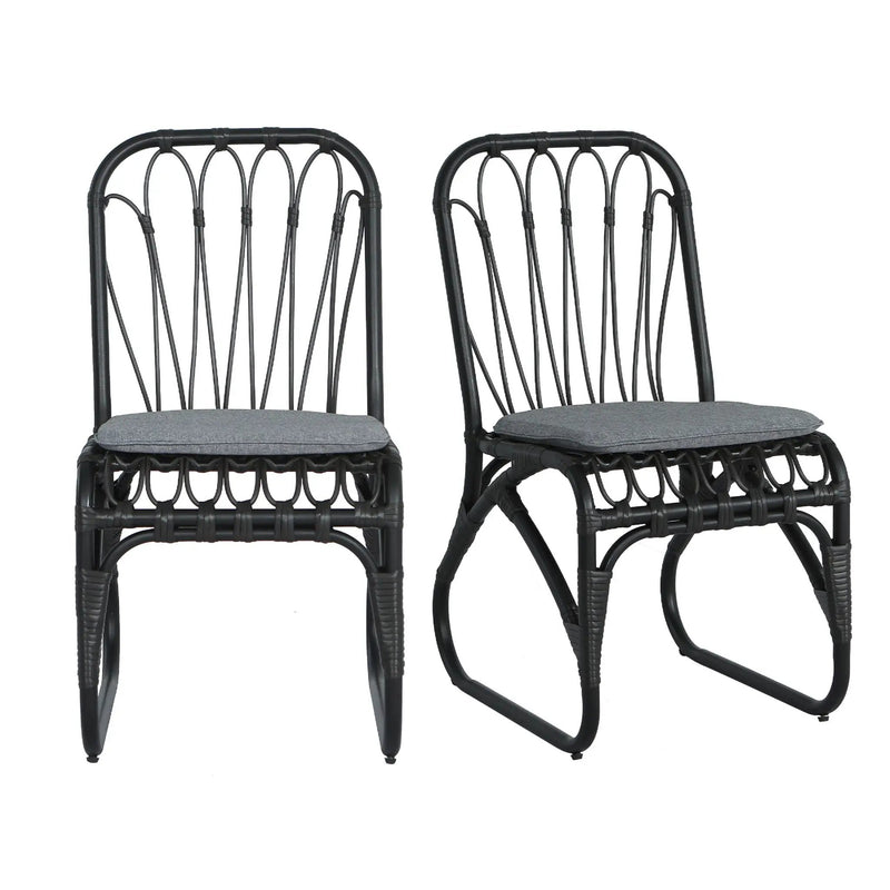 Outdoor Wicker Dining Chairs With Washable Cushions (Set of 2) by HouseOfZazla