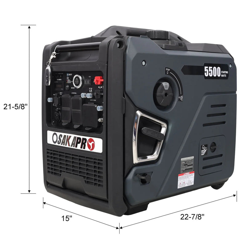 Super Quiet Inverter Generator 5.5Kw Portable Dual Fuel Electric & Remote Start Aluminium by HouseOfZazla
