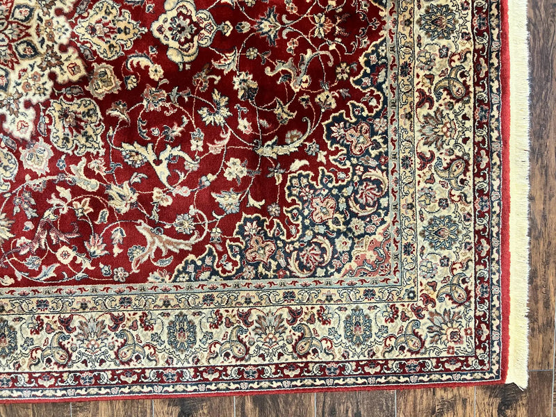 Couristan Rug 5.6 x 8, Floral Medallion, Dark Red Cream, Belgium Power Loomed Rug, Taj Mahal Rug, Vintage Oriental Wool Carpet by Jewel Rugs