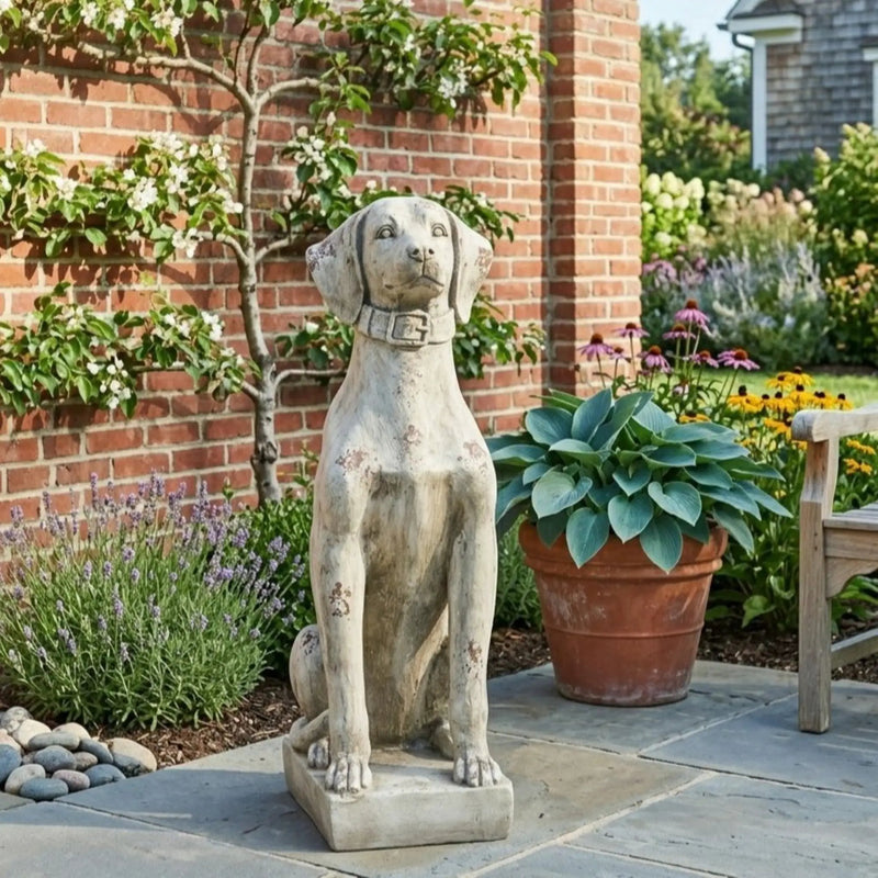 MGO Dog Decor Outdoor Dog Statue, Antique by HouseOfZazla
